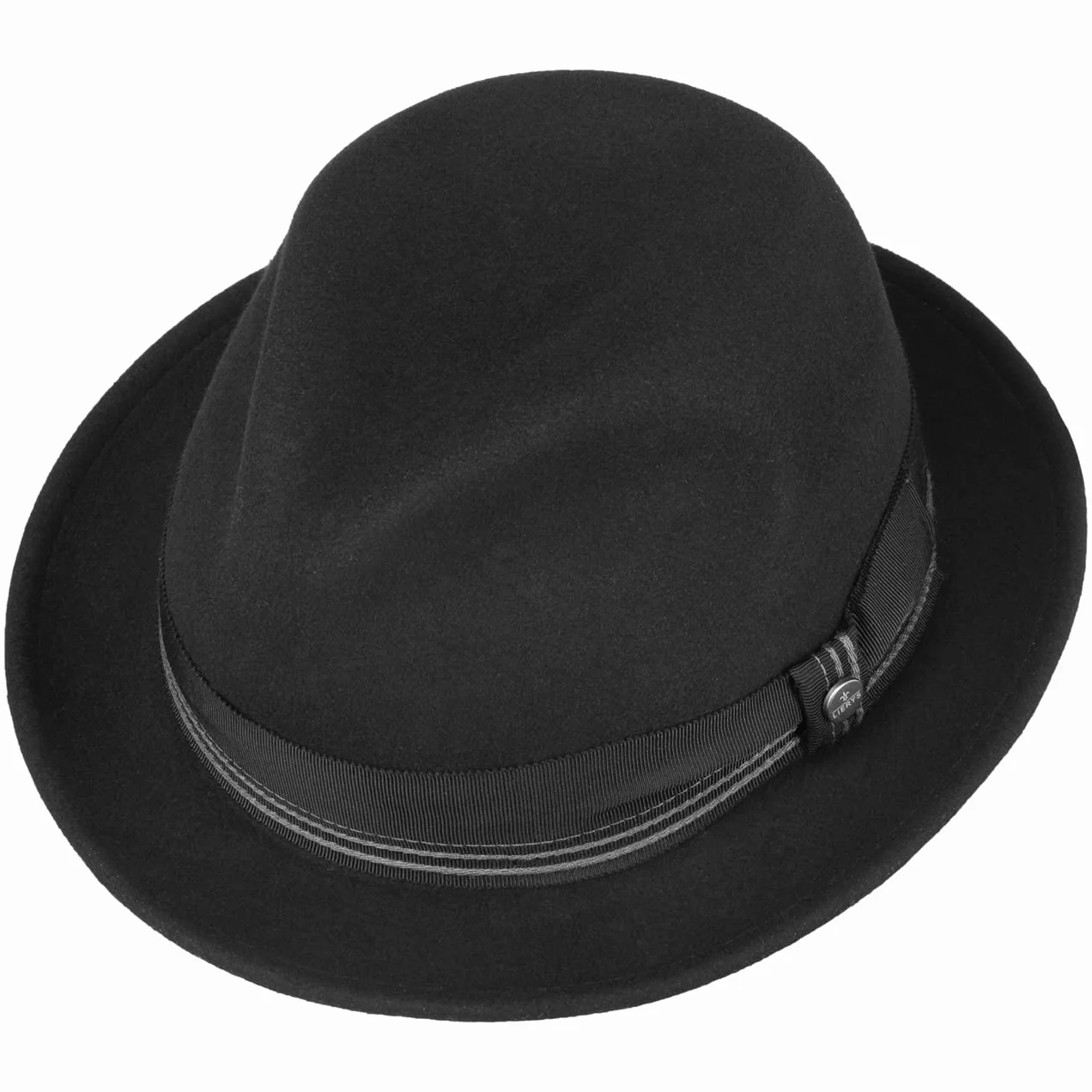 Lierys Kapelusz Clifford LiteFelt Player - Made in USA czapka porkpie filcowy muzyka Z podszewką, rypsowym paskiem jesień-zima Zima
