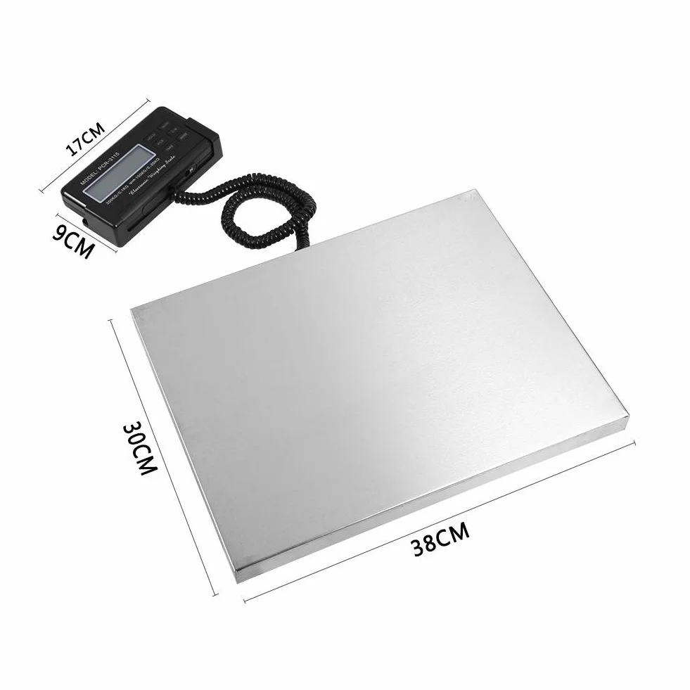 Heavy Duty Digital Scale, Heavy Duty 660 lb x 0,1 lb cyfrowa waga pocztowa podstawa ABS ukryty uchwyt regulowana konwersja jednostki 300 kg 30 × 38 × 4 cm