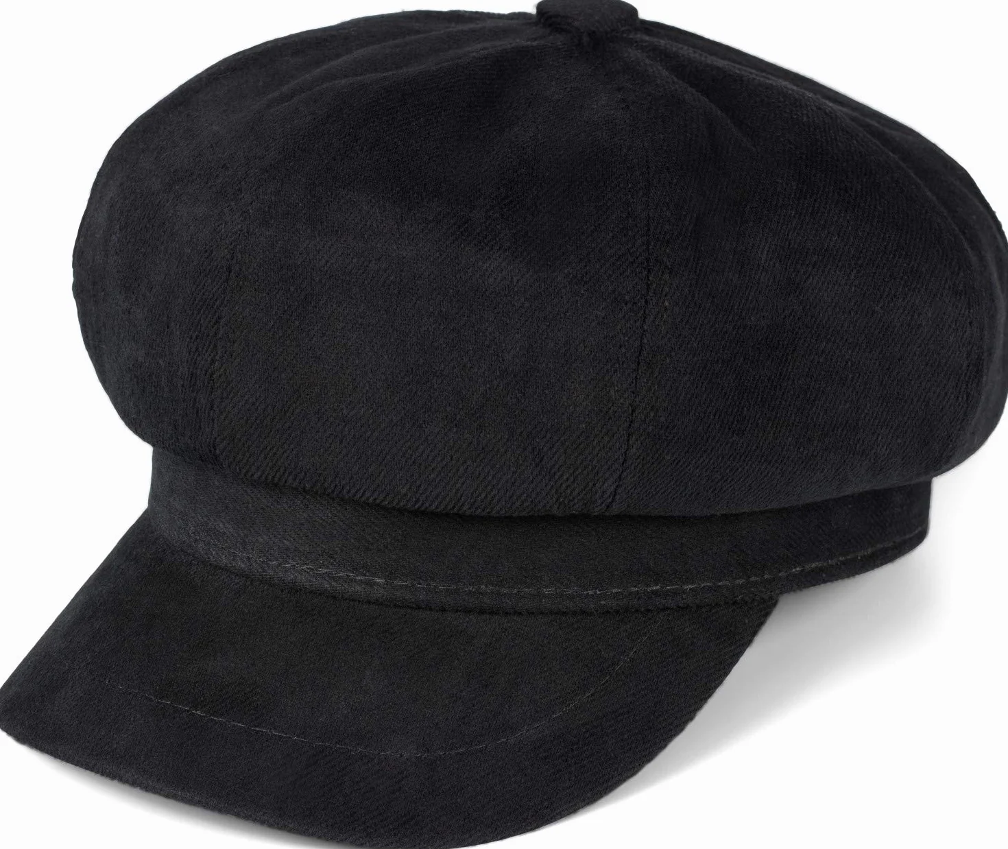styleBREAKER Damska czapka balonowa z jednokolorowego materiału, czapka z daszkiem w stylu vintage, bakerboy czapka suwak 04023076, czarny, jeden rozmiar
