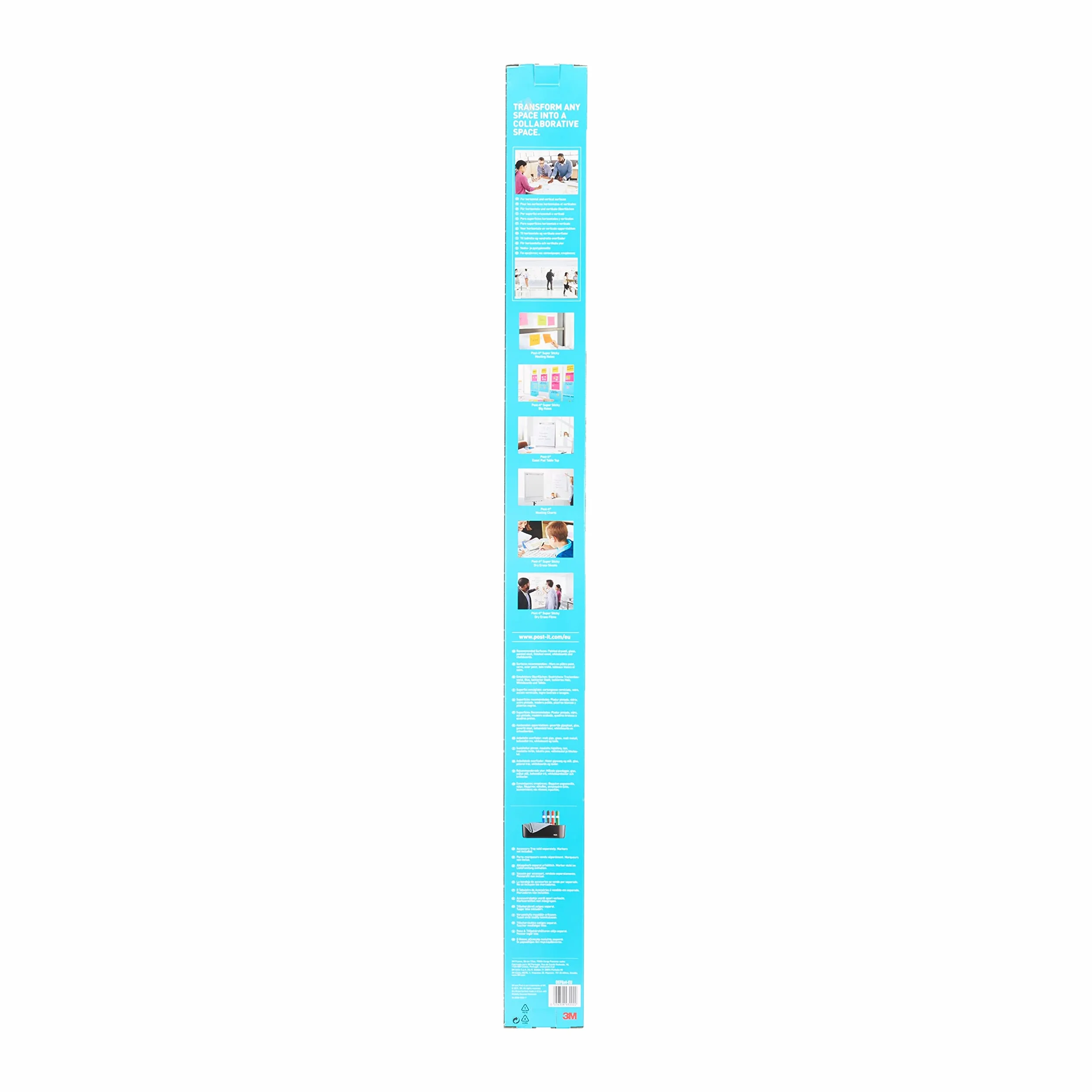 Post-it, Super Sticky Dry Erase Film, tablica suchościeralna do nauki i pracy, do wielokrotnego pisania, samoprzylepna folia tablicowa o wymiarach 1,219 m x 1,829 m