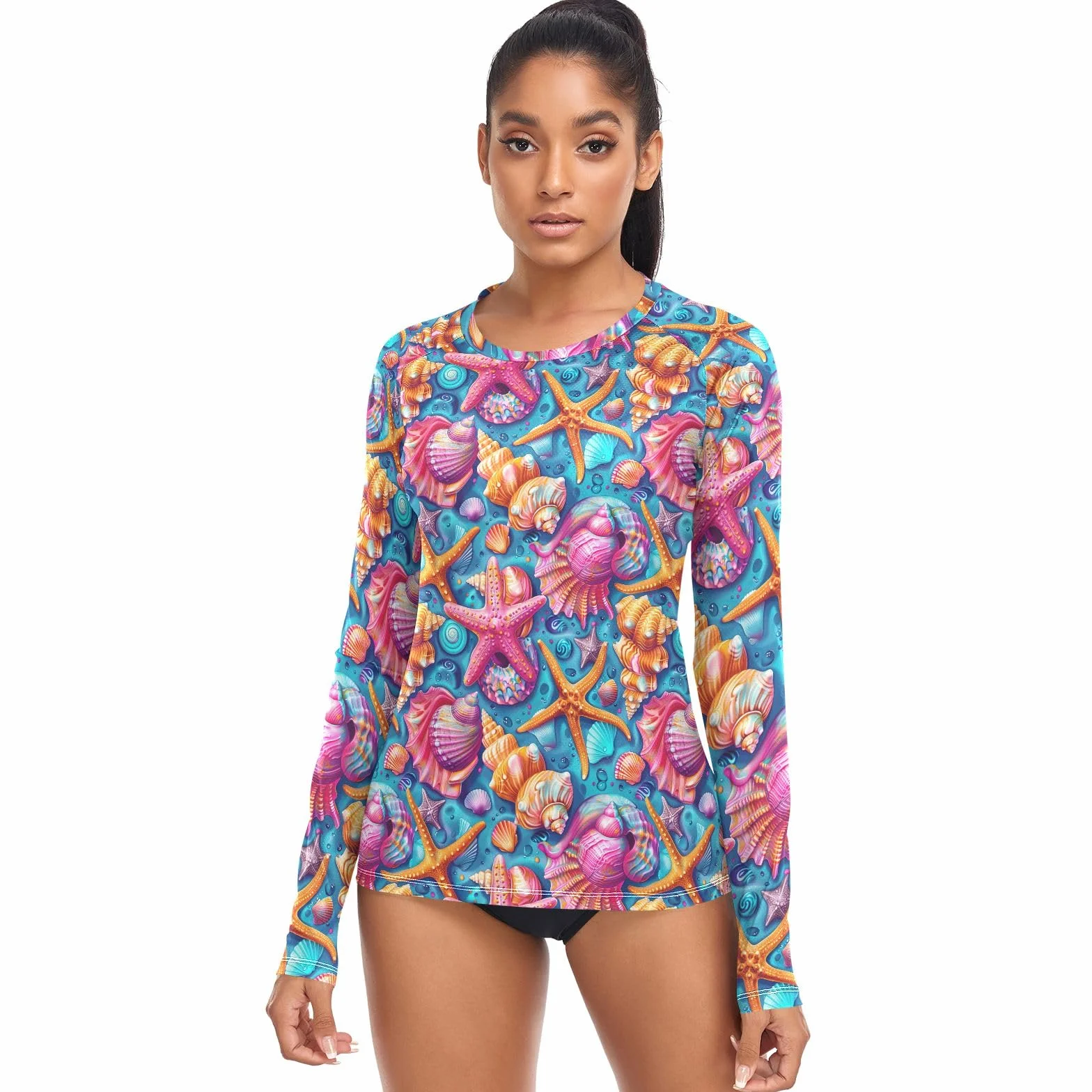 Koszulki Rash Guard dla kobiet koszula plażowa z długim rękawem UPF 50+ topy surfingowe do nurkowania na świeżym powietrzu wędrówek