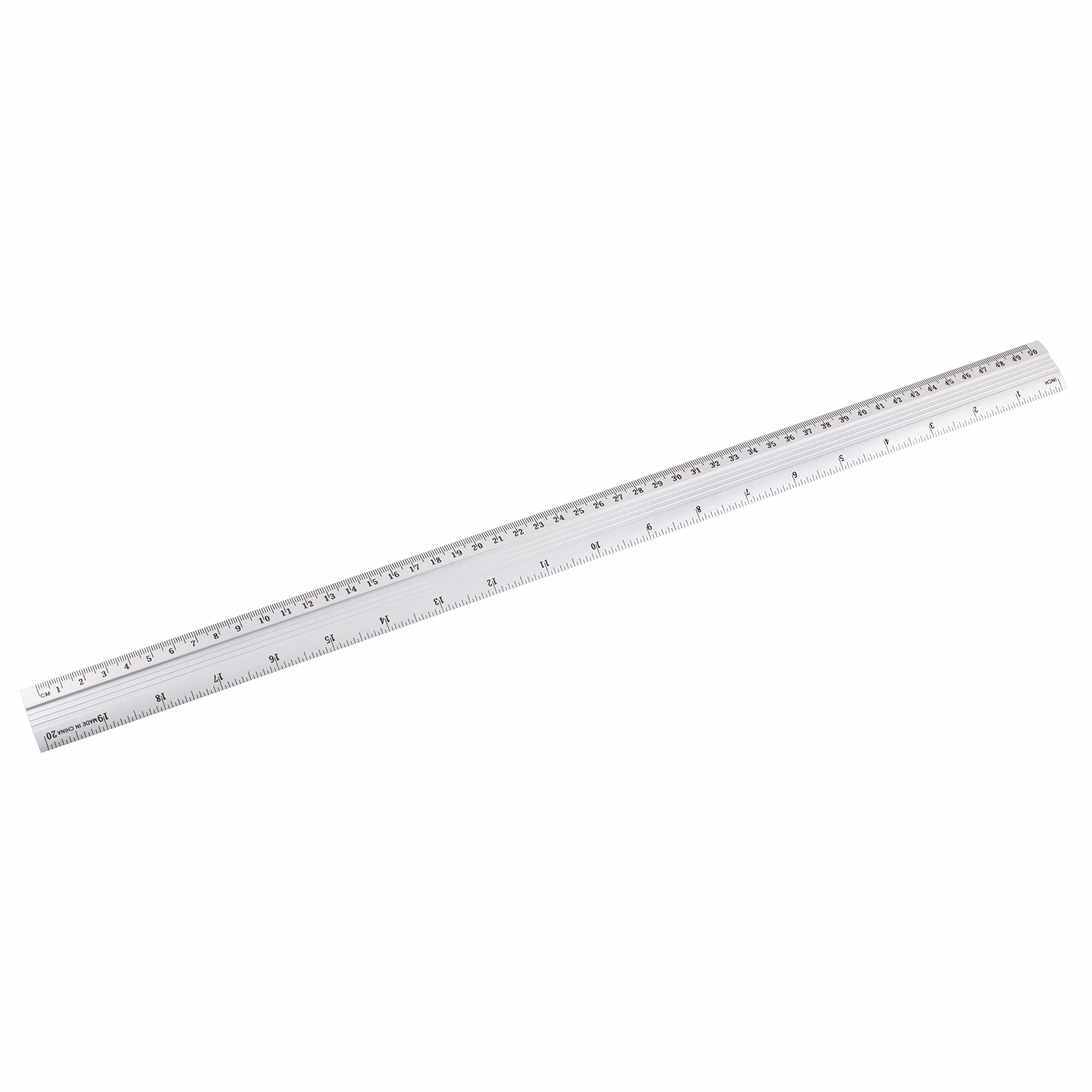 D.RECT Linijka Aluminiowa 50 cm – Srebrna Linijka Metalowa do Szkoły, Biura i Domu