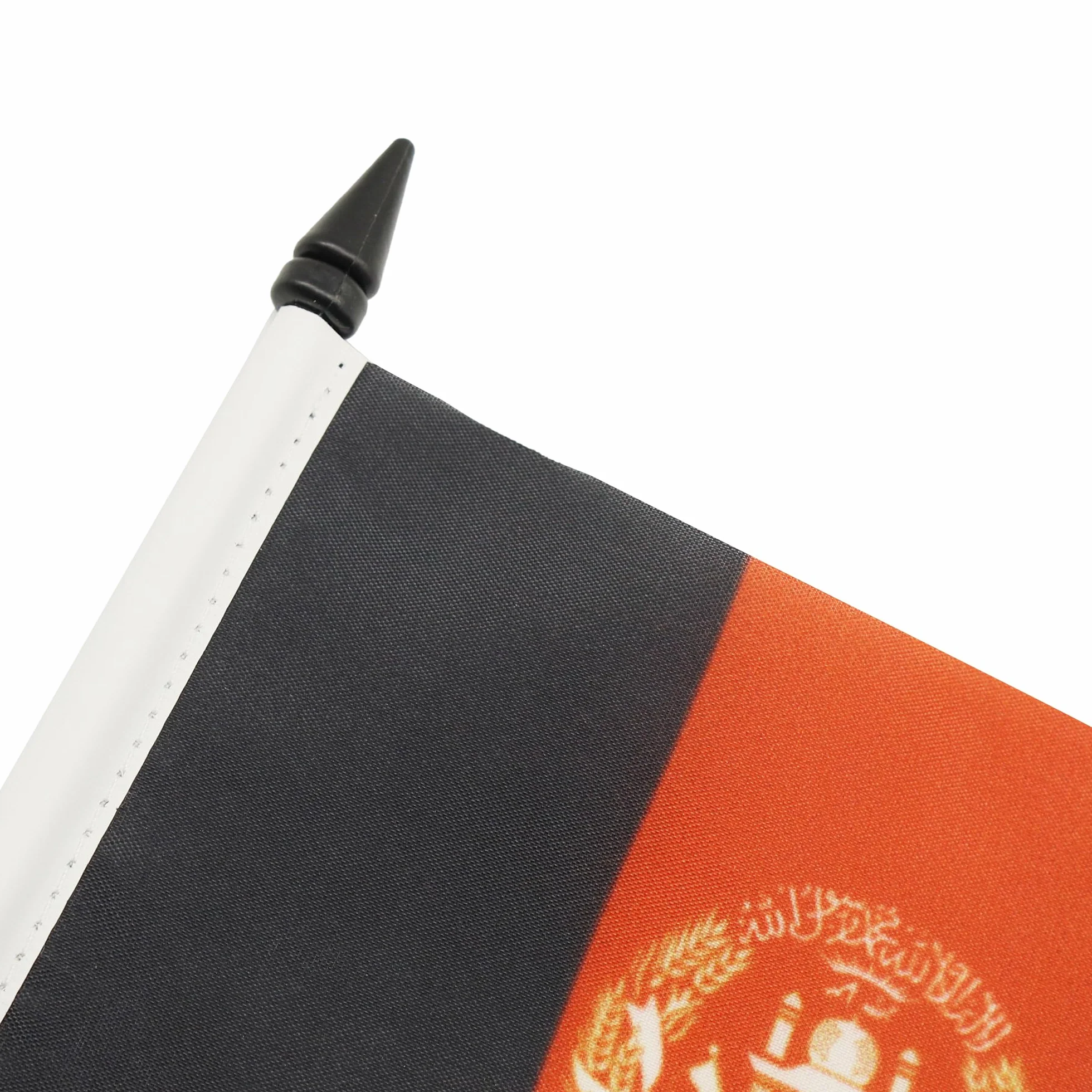 Drapeau de Table Afghanistan Socle Hampe Plastique, 15cm x 10cm, Noir