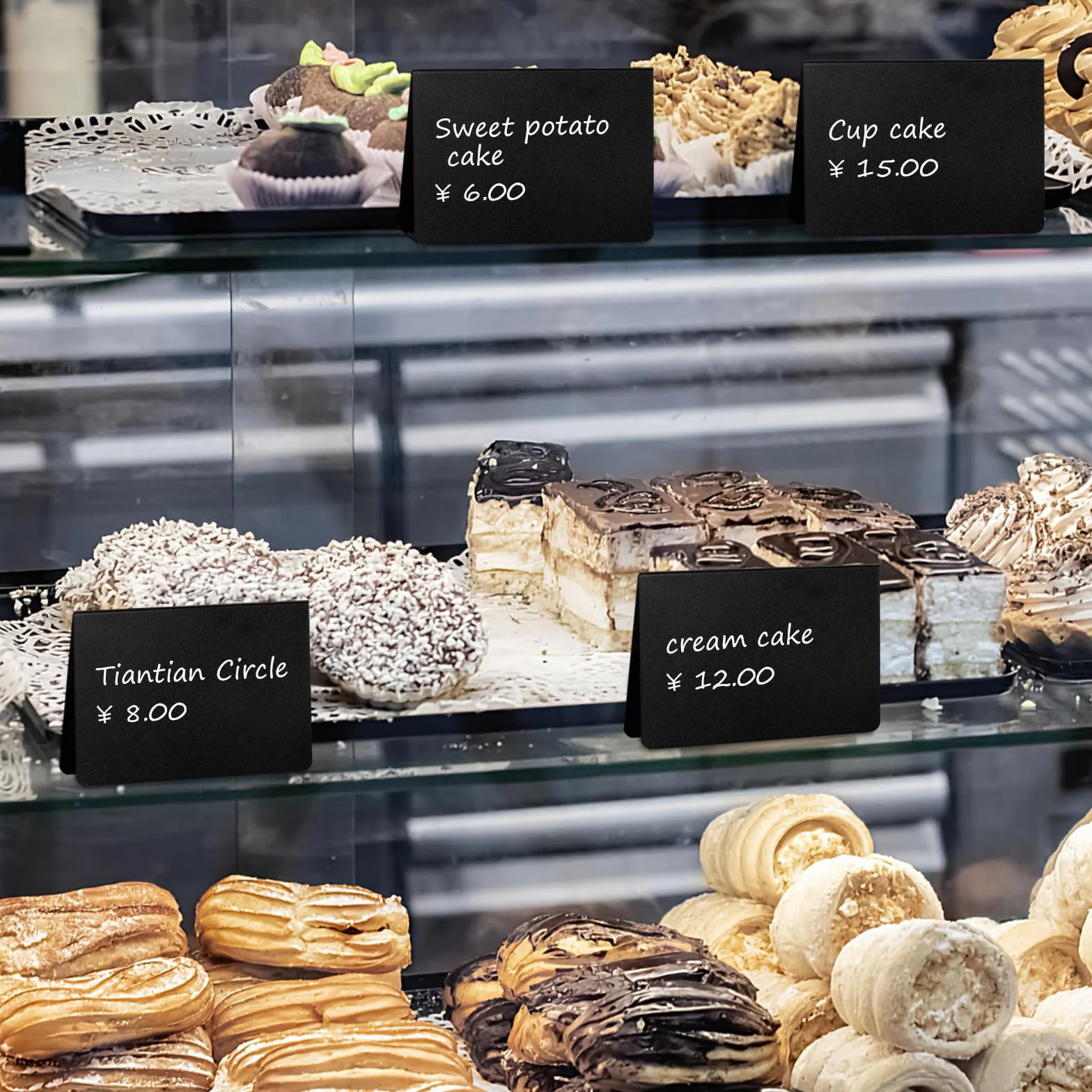 Mini tablica do pisania kredą, mały zestaw, 20 tabliczek do opisania, tabliczki cenowe w kształcie litery V, tablica łupkowa z 1 pisakiem, do gastronomii, bufetu, kawiarni, na wesele, imprezę