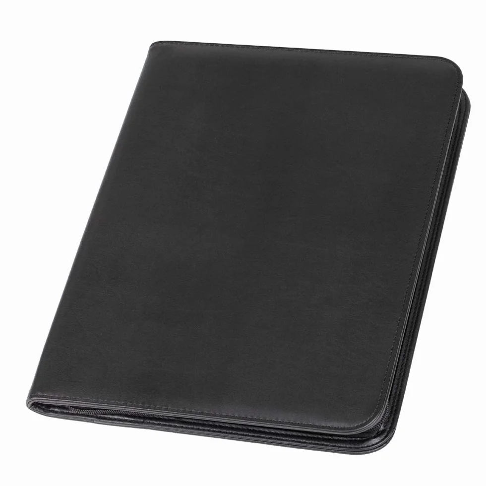 Alassio 30067 - teczka z zamkiem błyskawicznym DIN A4 LORENZO, teczka konferencyjna w kolorze czarnym teczka do organizacji ok. 34 x 25 cm, teczka konferencyjna z blokiem, przegródkami, szlufką na długopis i 4 przegródki na wizytówki