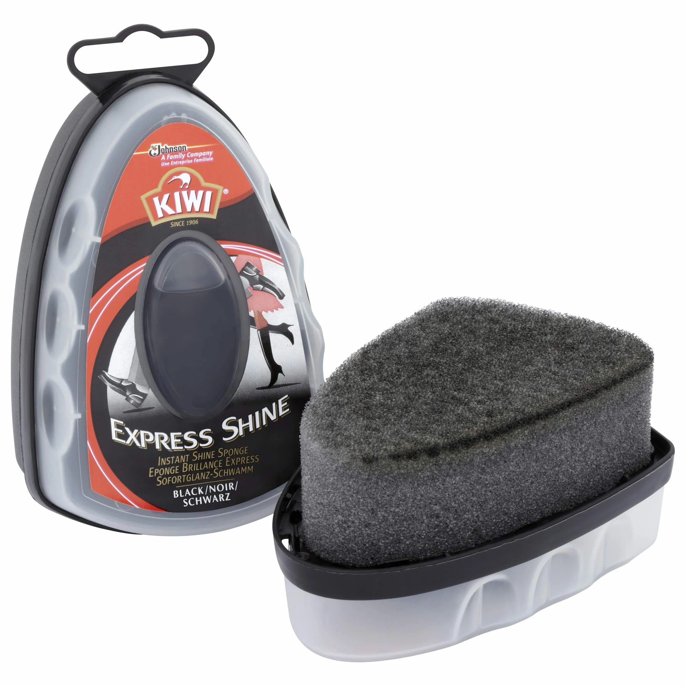 KIWI Express Shine gąbka do natychmiastowego połysku, kiwi kolor: czarny