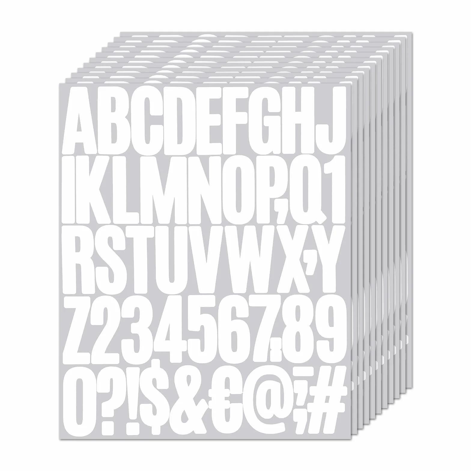 10 arkuszy, 500 szt., 5 cm, białe winylowe litery, samoprzylepne naklejki na skrzynki pocztowe, wodoodporne naklejki z cyframi alfabetu, symbole, naklejki na skrzynkę pocztową, okno, drzwi, samochód
