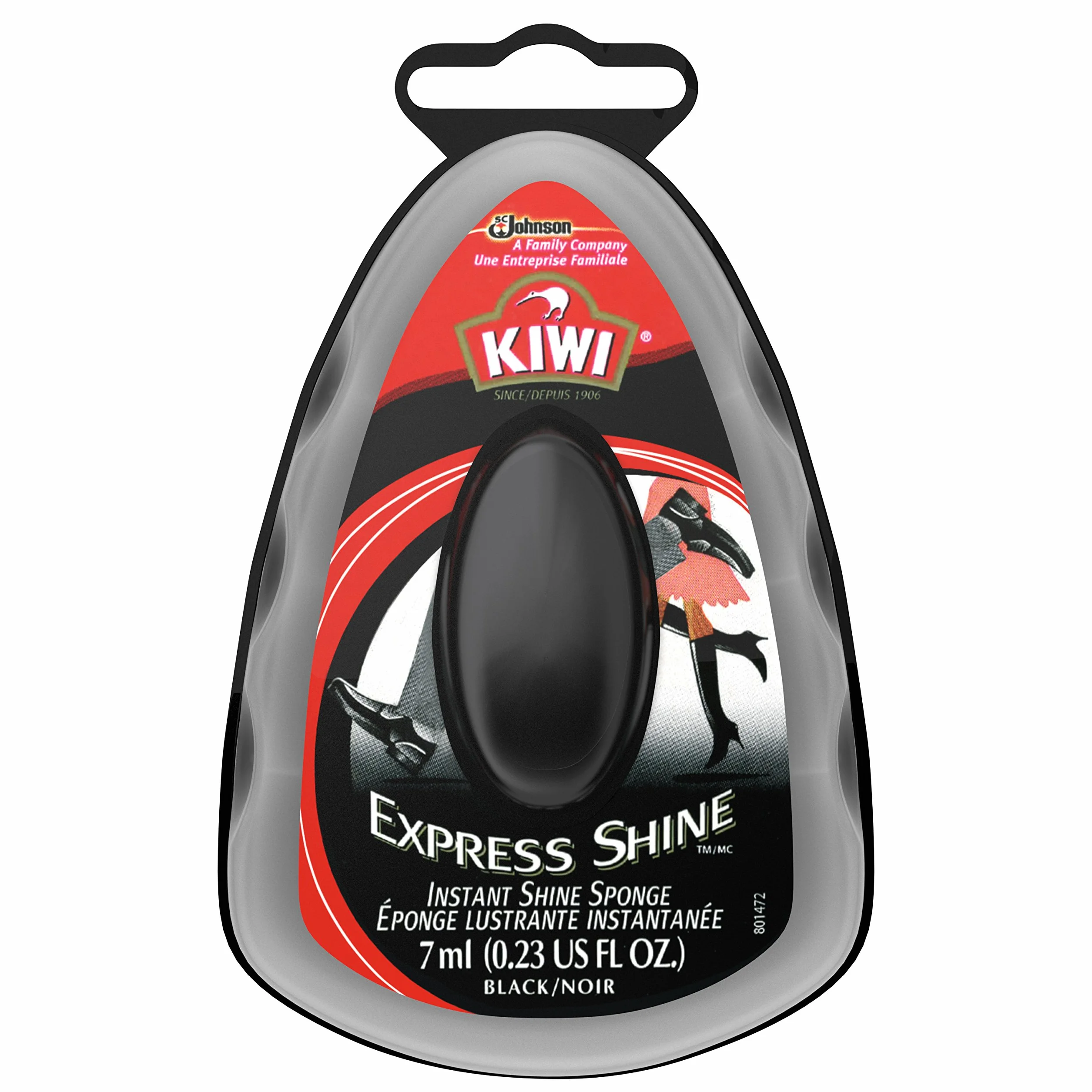 KIWI Express Shine gąbka do natychmiastowego połysku, kiwi kolor: czarny