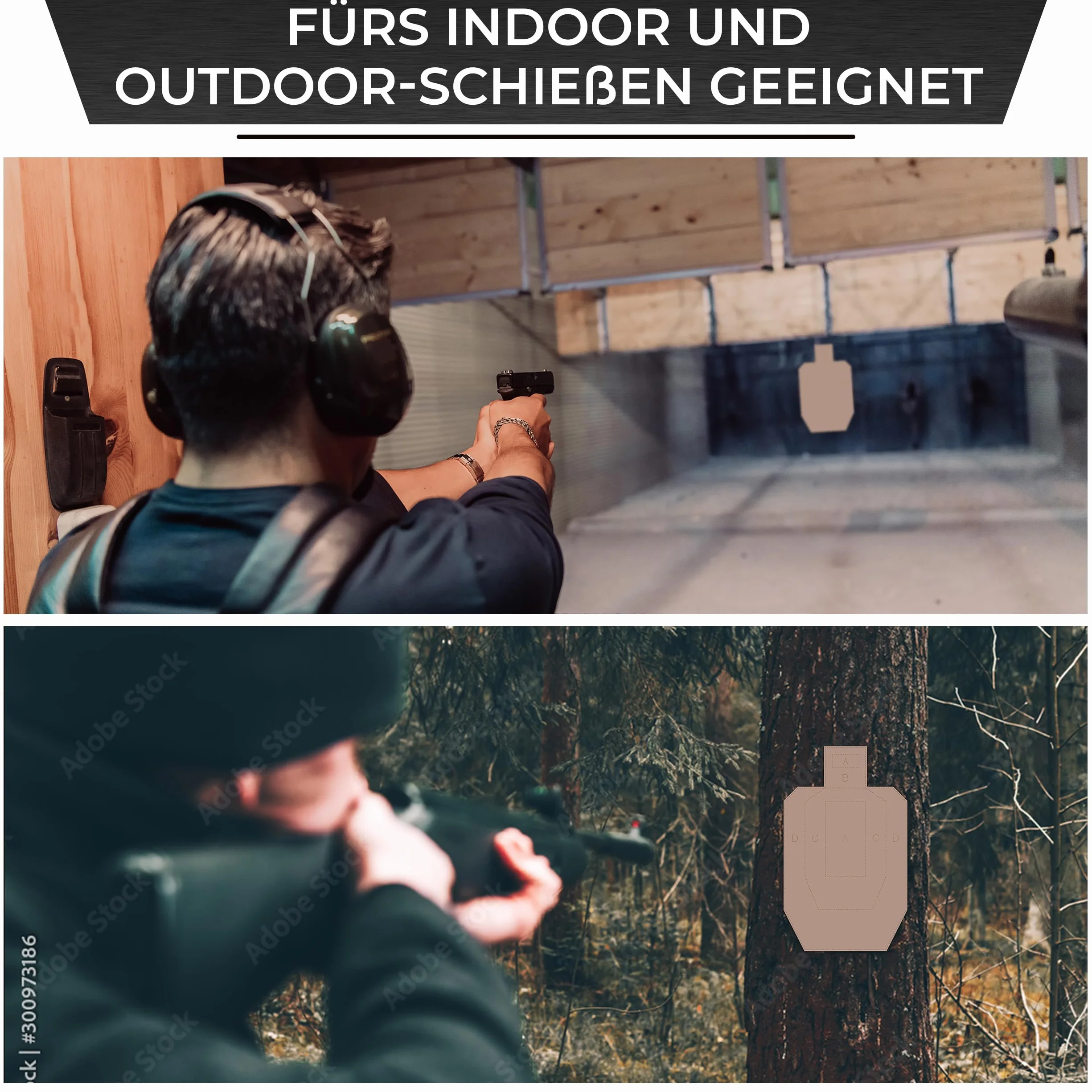 USPSA/IPSC Metric dysk do zawodów, tektura falista, brązowy/biały, format 46 x 76 cm