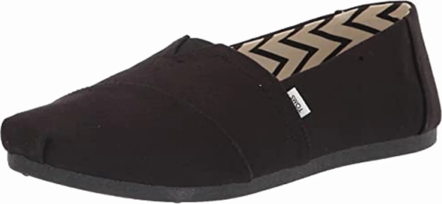 TOMS Alpargata Cotton Canvas Womens Black/Black Espadrilles-UK 8 / EU 42