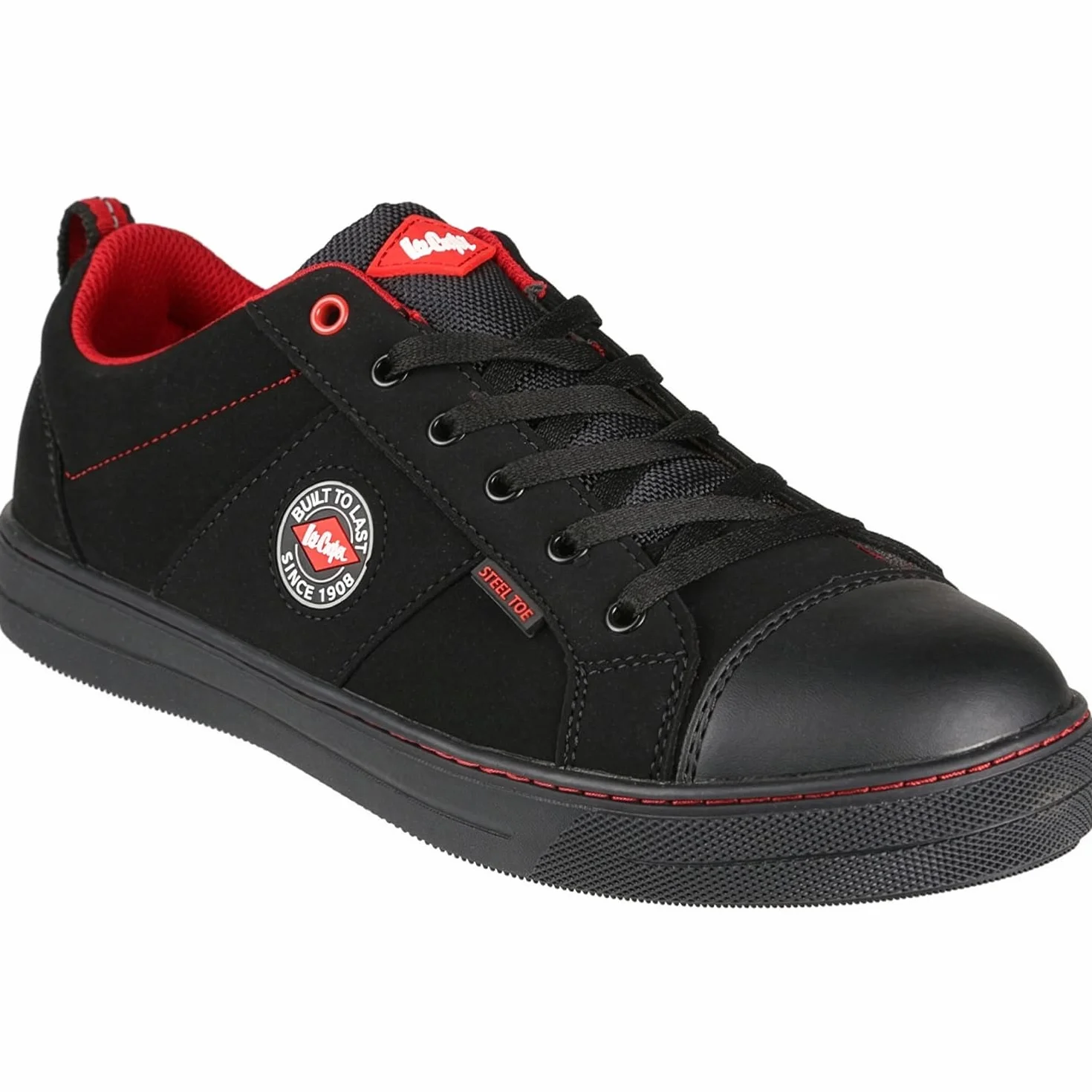 Lee Cooper ‎LCSHOE054 Unisexowe obuwie ochronne robocze SB/SRA w stylu retro baseball nowoczesny design buty robocze BHP, Czarny, 36 EU