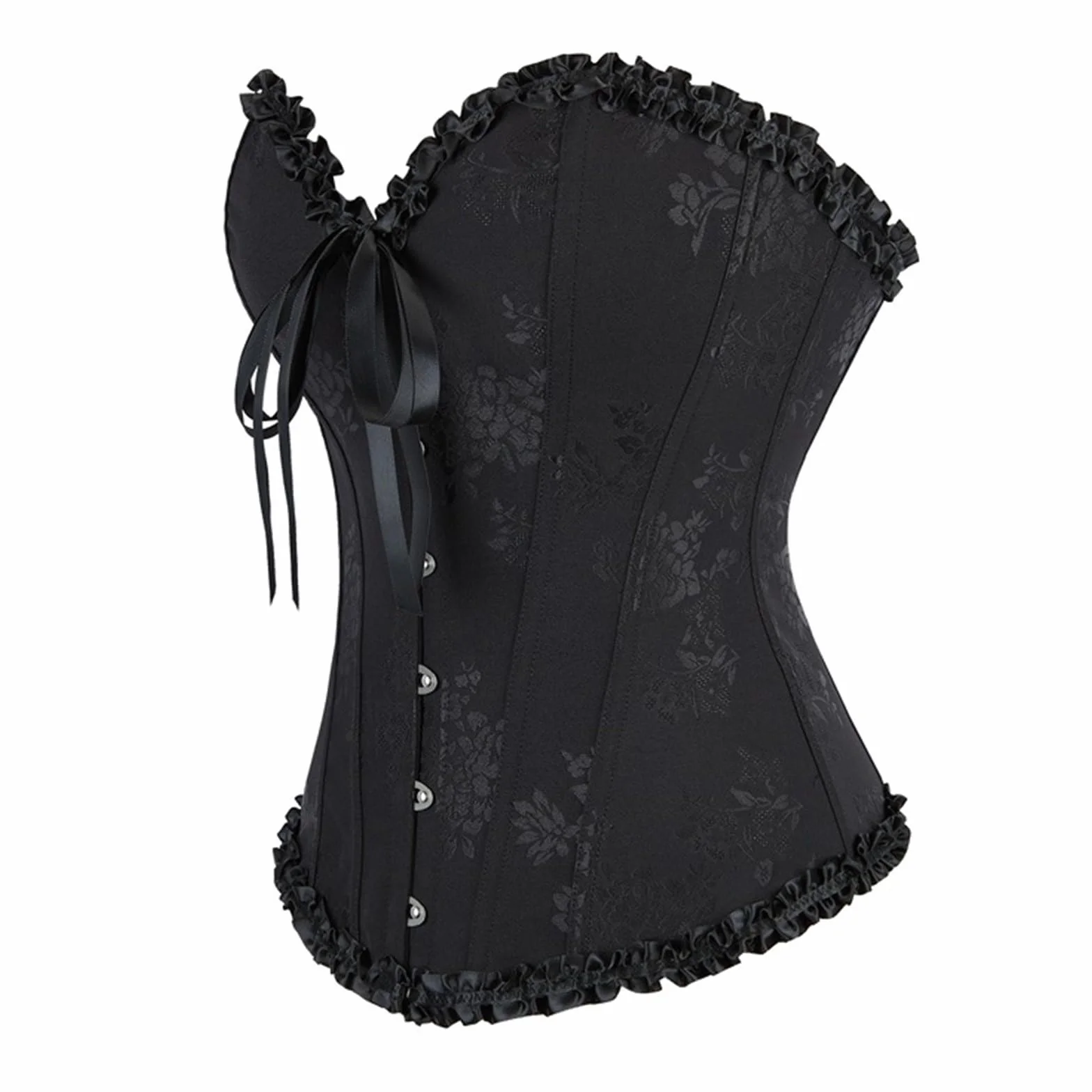 Damski gorset Curvy Push Up Overbust Curvy gorset wyszczuplający elegancki średniowieczny gorset top talia trener gotycki gorset z gumką na imprezę gorsety pirackie