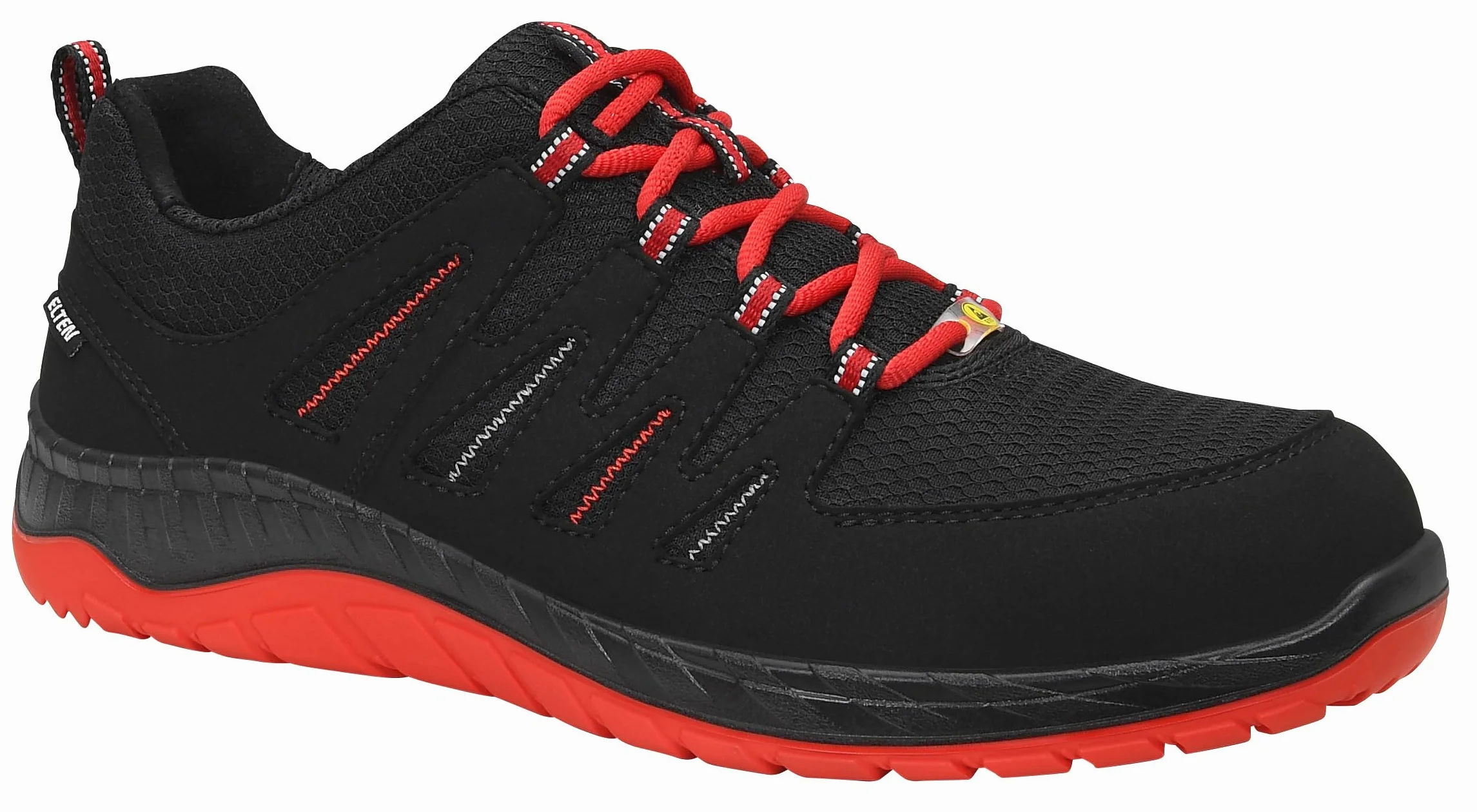 ELTEN Uniseks Elten Sicherheitsschuhe Maddox Black-red Low S3, Herren, Sportlich, Leicht, Schwarz/Rot, StahlkappeObuwie przemysłowe