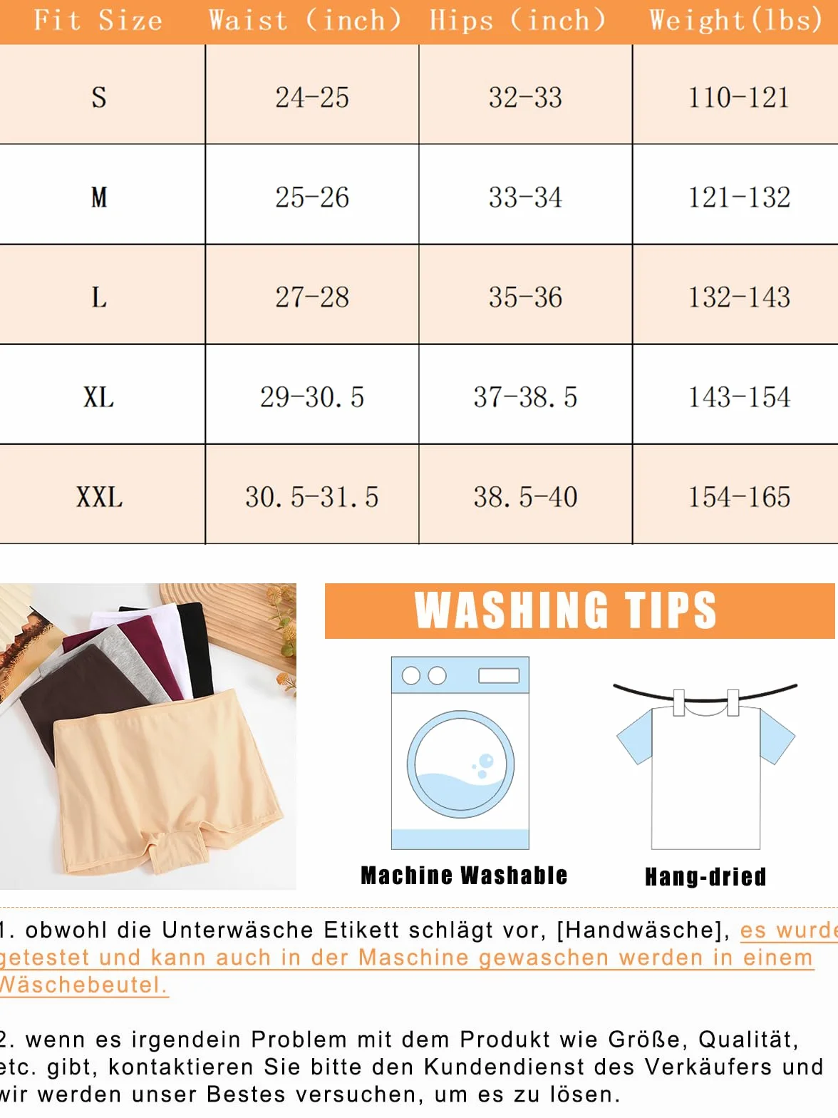 ALL OF SHE Bokserki damskie, bawełna, 6 sztuk, S, Vb-6 szt, S