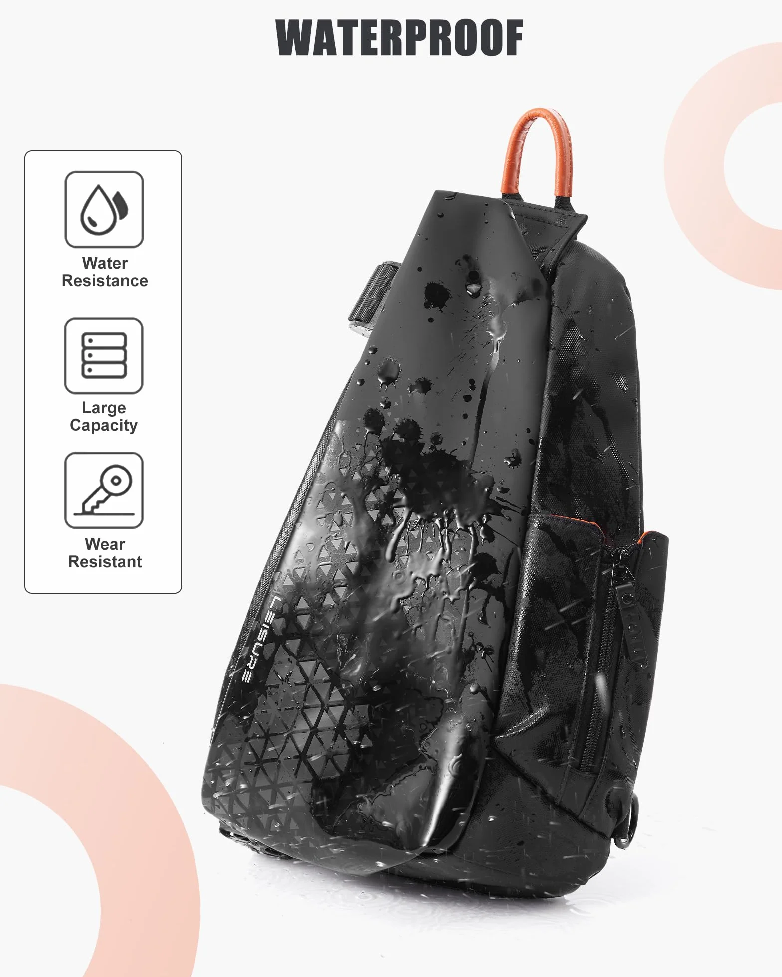 SZSYCN Torba na ramię Torba na klatkę piersiową Cross Body Torba na ramię dla mężczyzn Wodoodporna torba na klatkę piersiową z portem ładowania USB Torba męska dla biegacza