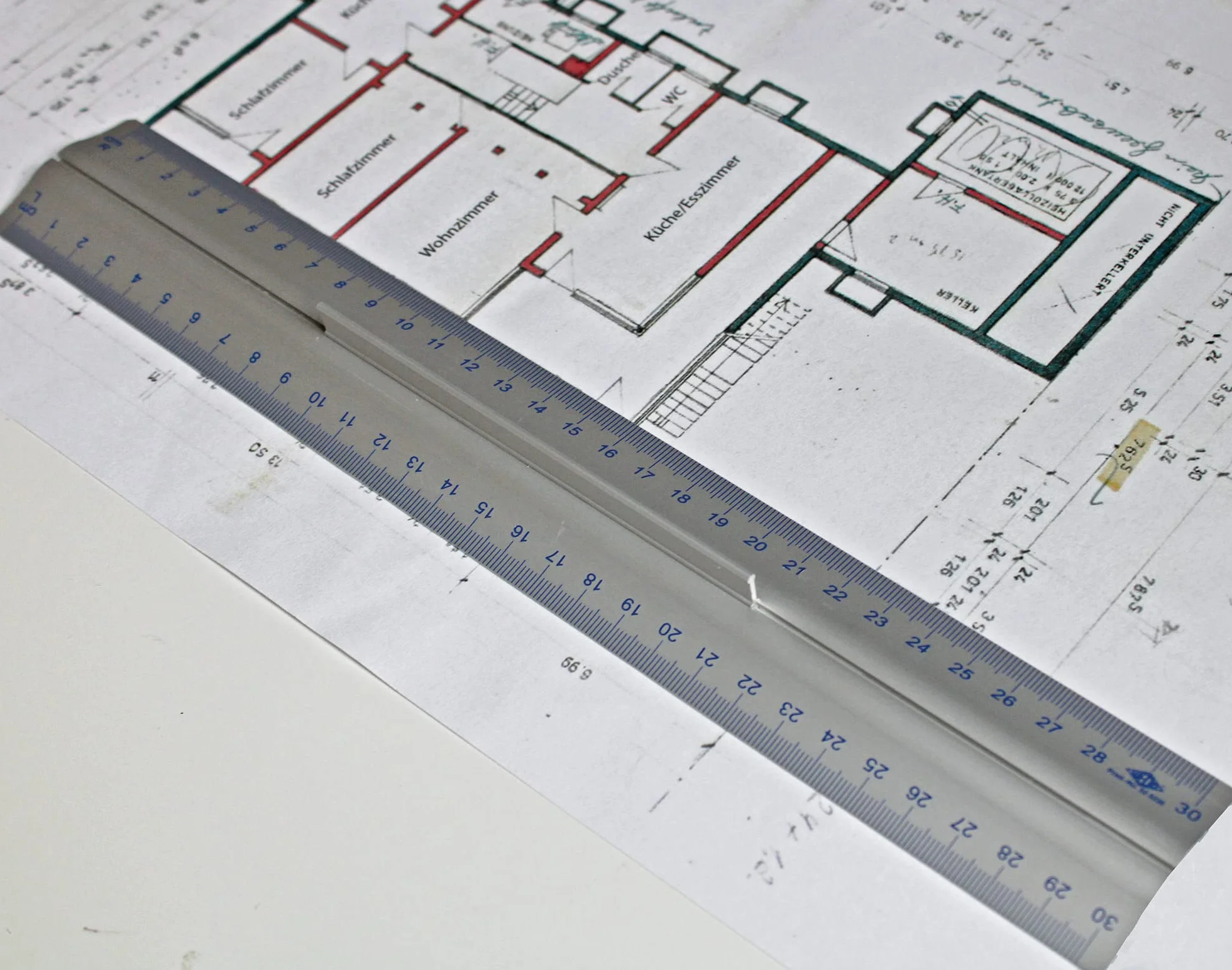 Wedo 525235 Linijka, Srebrna, 30cm