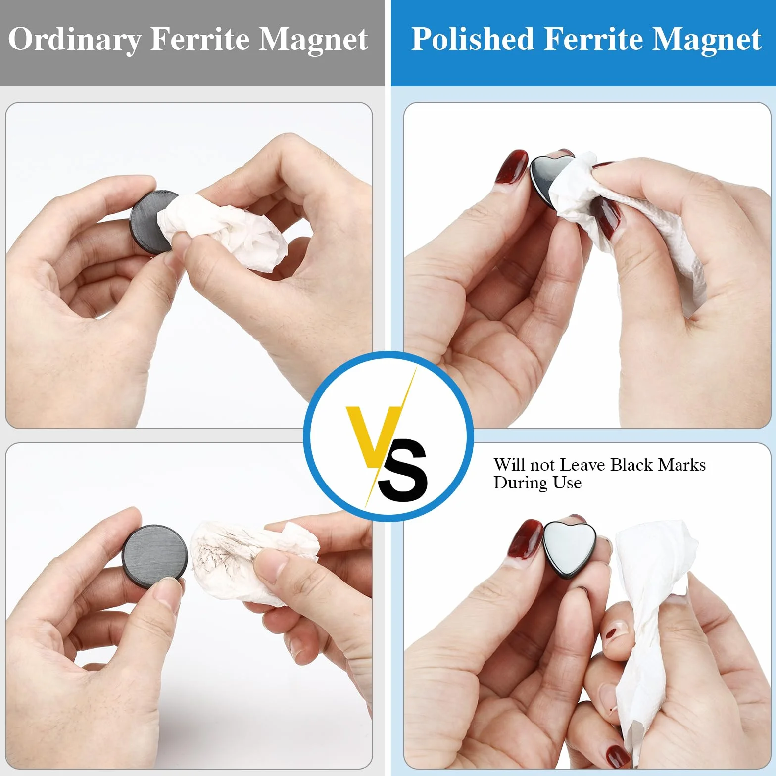 Wukong 20 × 5 mm | 25 sztuk silnych magnesów w kształcie serca do tablic magnetycznych, ferrytowe magnesy do tablic czarne, do biur i szkół