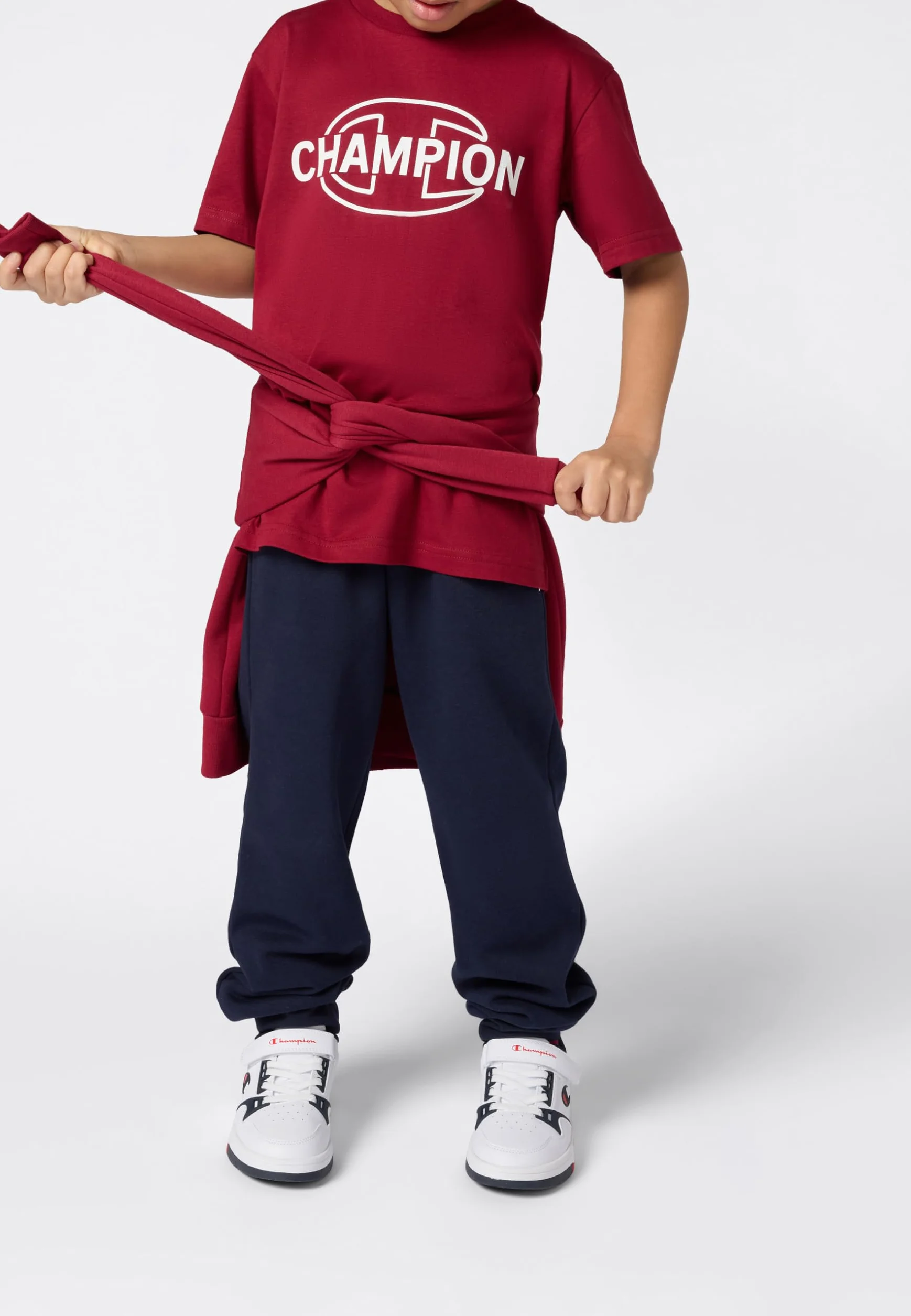 Champion Legacy Boys, graficzny T-shirt z okrągłym dekoltem, XXS, czerwony, Czerwony, XXS