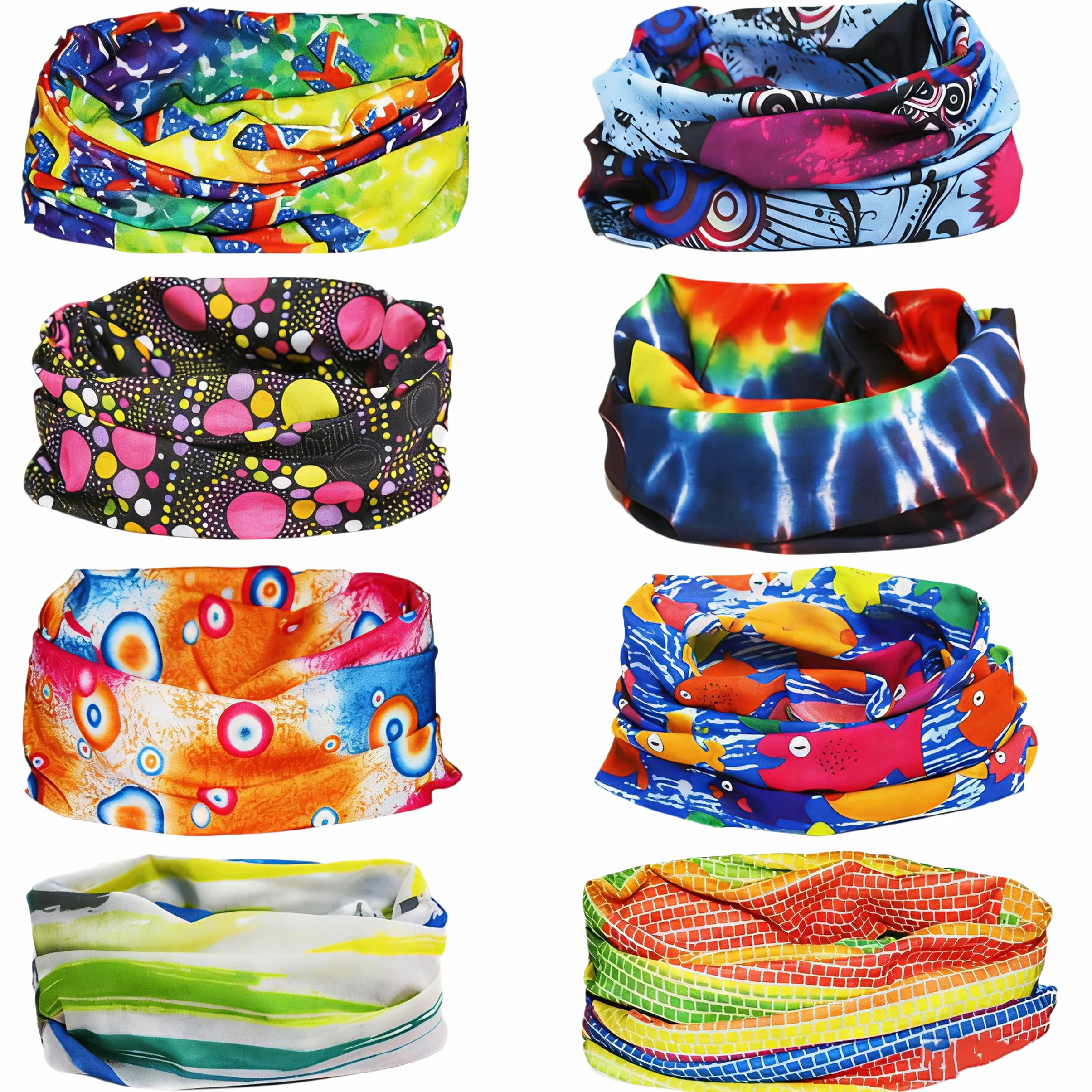 8 sztuk wielofunkcyjnych chust, szalik, magiczny, bezszwowy, bandana, chusta na głowę, unisex, do aktywności na świeżym powietrzu, wielofunkcyjna chusta sportowa, miękka i wygodna, maska na