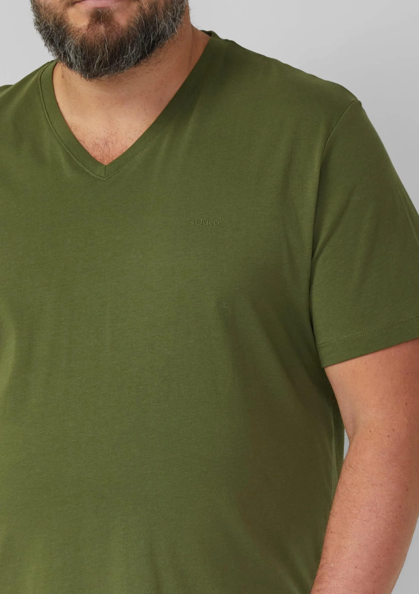s.Oliver T-shirt z dekoltem w serek Mężczyźni 2176618