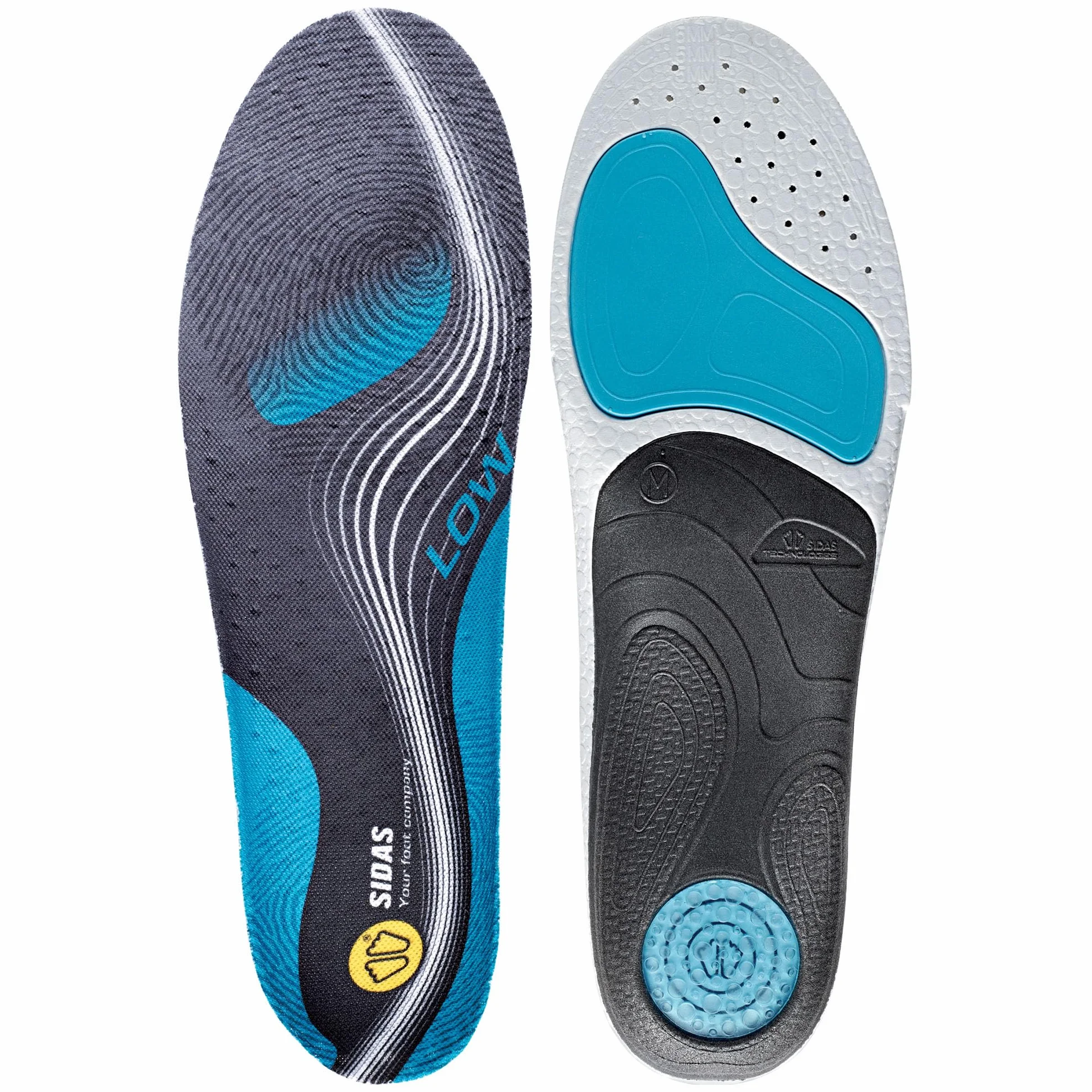Sidas 3Feet Activ' niskie wkładki do butów, niebieskie/czarne, XL : 44-45