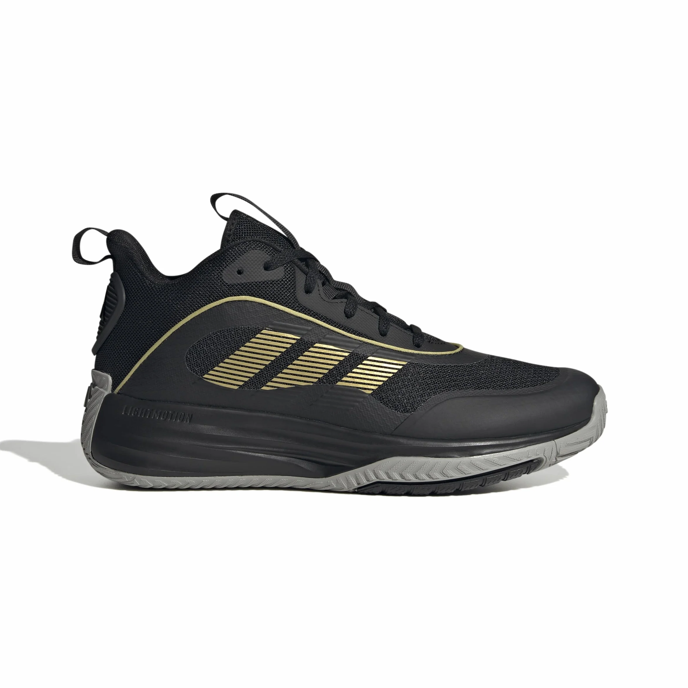 adidas Mezczyzni Own The Game 3 Shoes, Core Black/Gold Metallic/Mgh Solid Grey, 44 2/3 EU