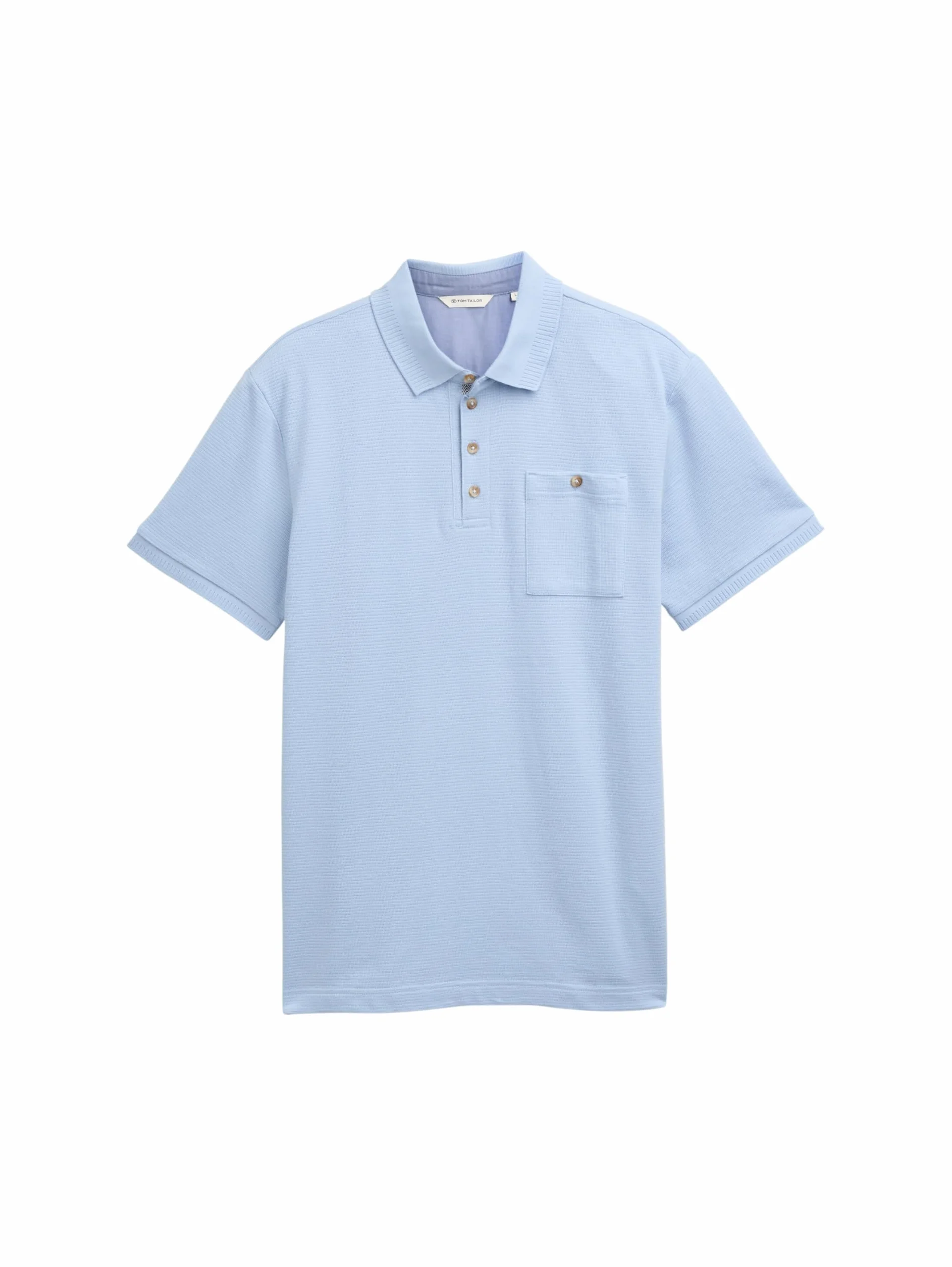 TOM TAILOR Męska koszulka polo z kieszenią na piersi, 21068 - Light Powder Blue, S
