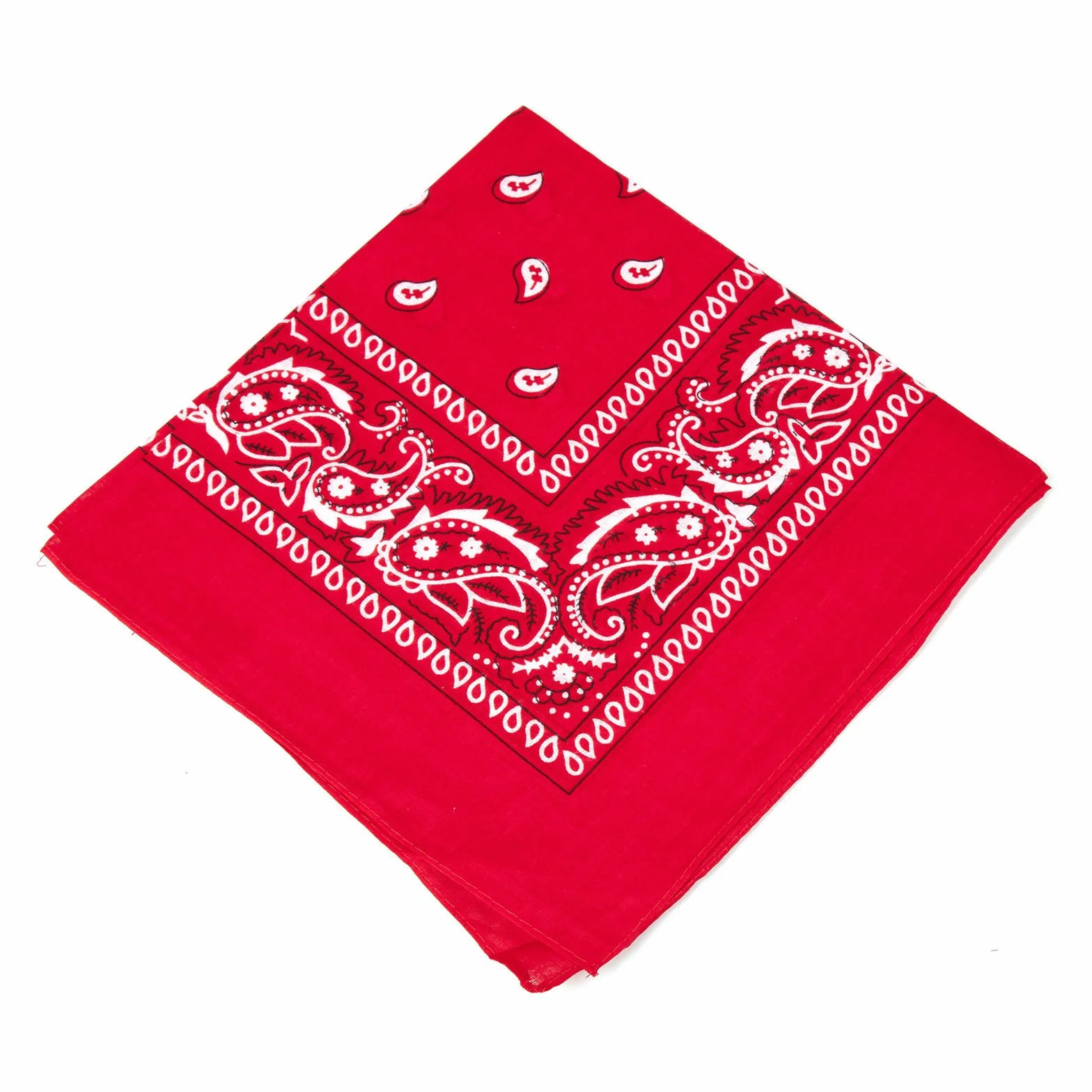 Boolavard 100% bawełna, bandany z oryginalnym wzorem Paisley | kolor do wyboru nakrycia głowy / szal do włosów, wiązanie na nadgarstku, opaska na głowę, czerwony, 55 x 55cm