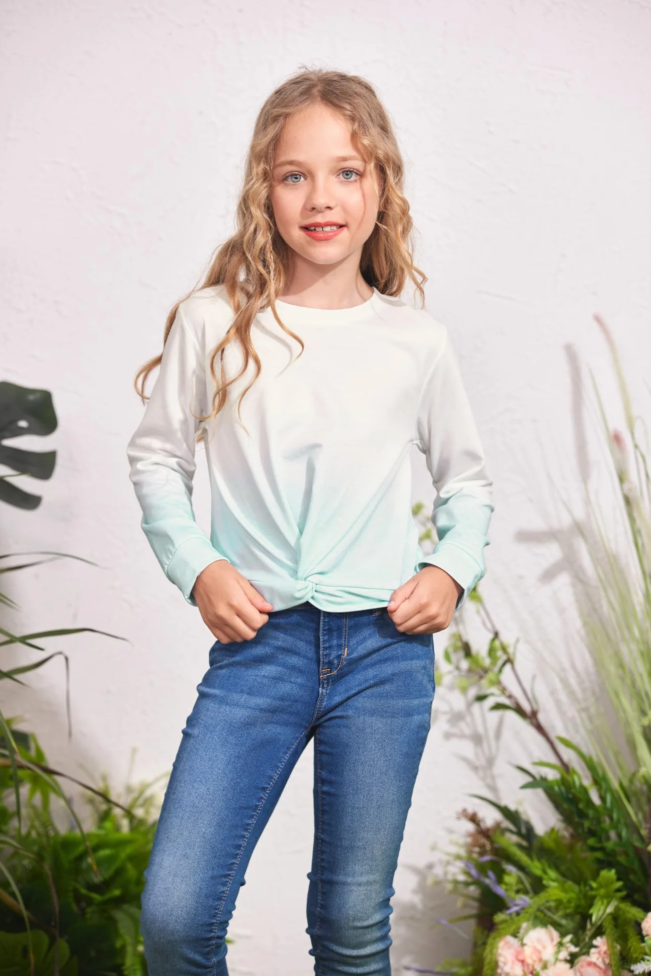 Arshiner Dziewczęca bluza batik długi rękaw sweter lekka odzież sportowa dla dzieci Tie Dye koszulka z długim rękawem dla dziewczynek