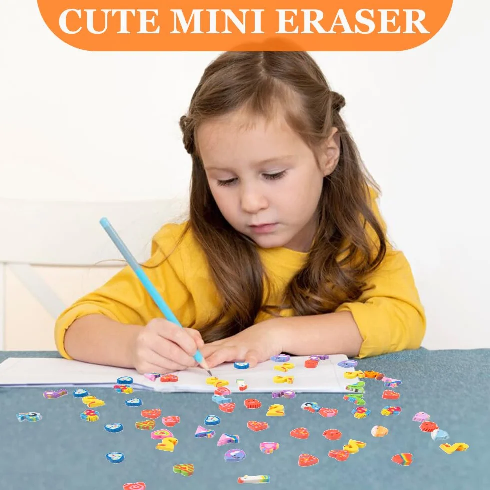 300 fantazyjnych mini gumek do ścierania dla dzieci, zwierzęta, małe gumki, zestaw ołówków szkolnych, torba na imprezę, przybory szkolne do odrabiania lekcji, prezent
