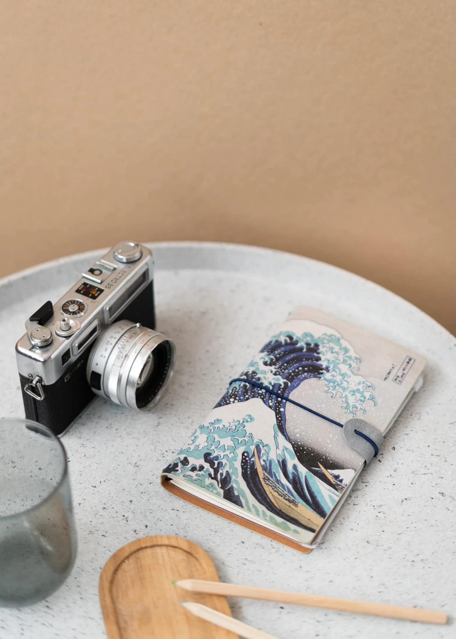 Kokonote Hokusai Travel Journal - PU Leather Journal Notebook - Diary Journal - Travel Notebook - Travel Accessories - Travel Gifts - Travel Gift - Cute Gifts