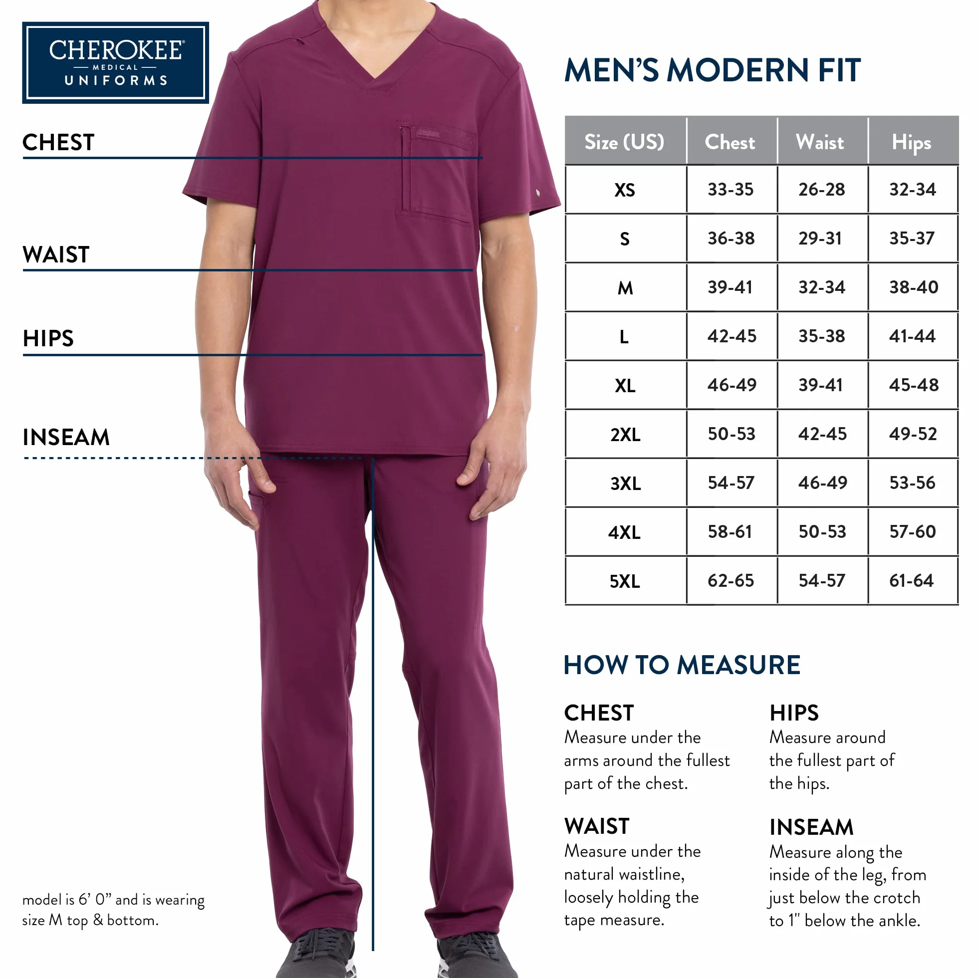 CHEROKEE Męskie Scrub Top Revolution Odzież medyczna Dekolt w serek Z kieszeniami XXL Ciel