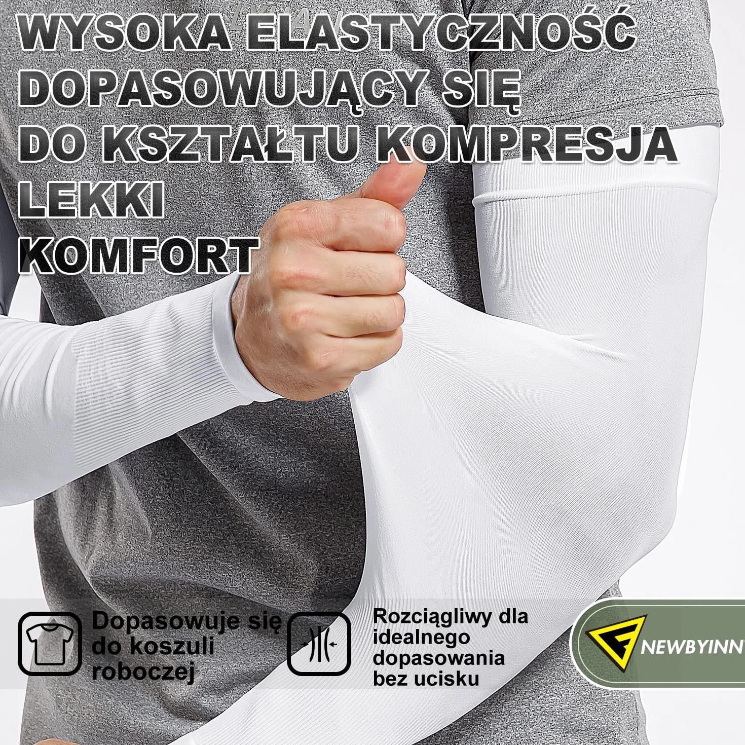 Newbyinn Rękawy na ramiona anty-UV, rękawy do siatkówki, idealne do jazdy na rowerze, piłki nożnej, siatkówki plażowej, kompresji na ramiona na ramiona tatuaże dla mężczyzn i kobiet, 2 pary