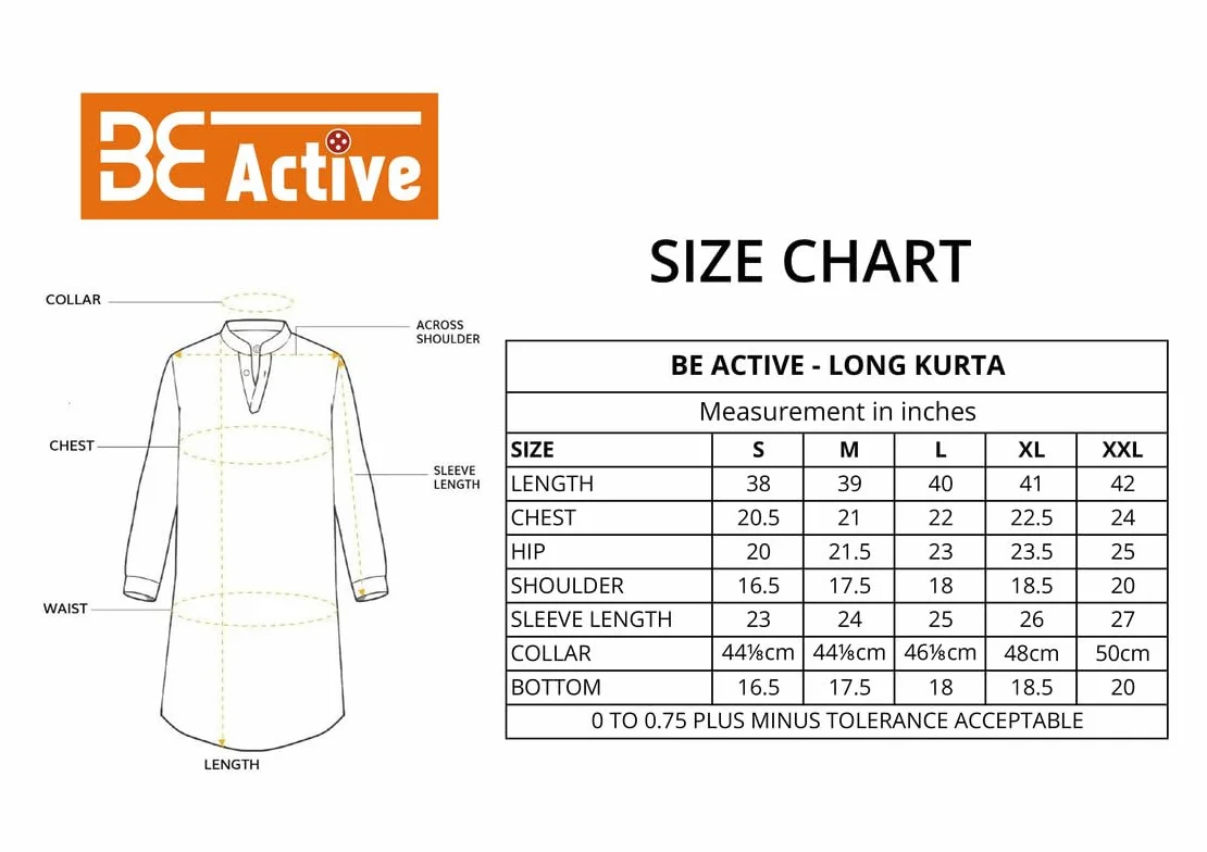 BE ACTIVE Bawełniana żakardowa kurta męska tradycyjny elegancki design