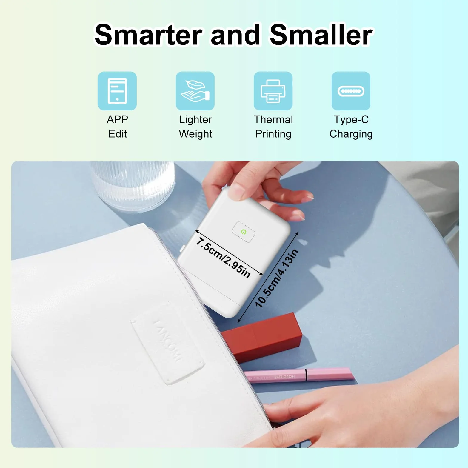 GuKKK Mini Drukarka Etykiet Bluetooth HP2 - Samoprzylepna, Przenośna