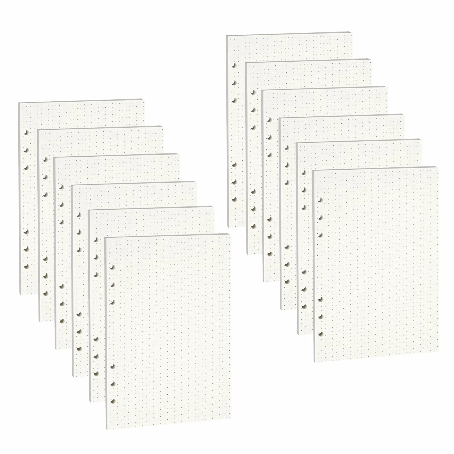 Papier uzupełniający A5 w kropki, 10 sztuk, 450 arkuszy, segregator 6 otworów, do notatnika