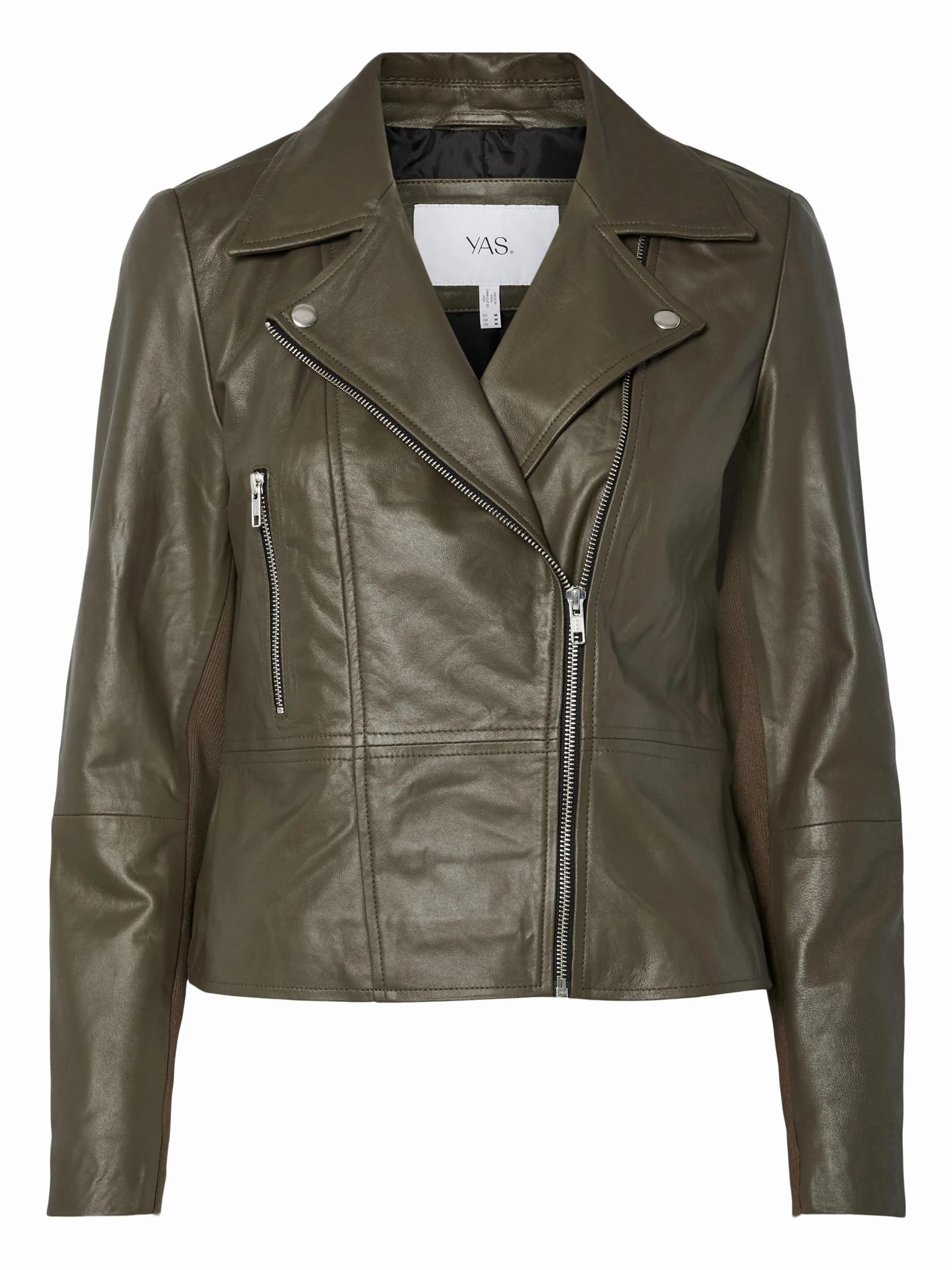 Y.A.S Damska kurtka Yassophie Leather Jacket Noos, Dark Olive, x_s, ciemnooliwkowy, S