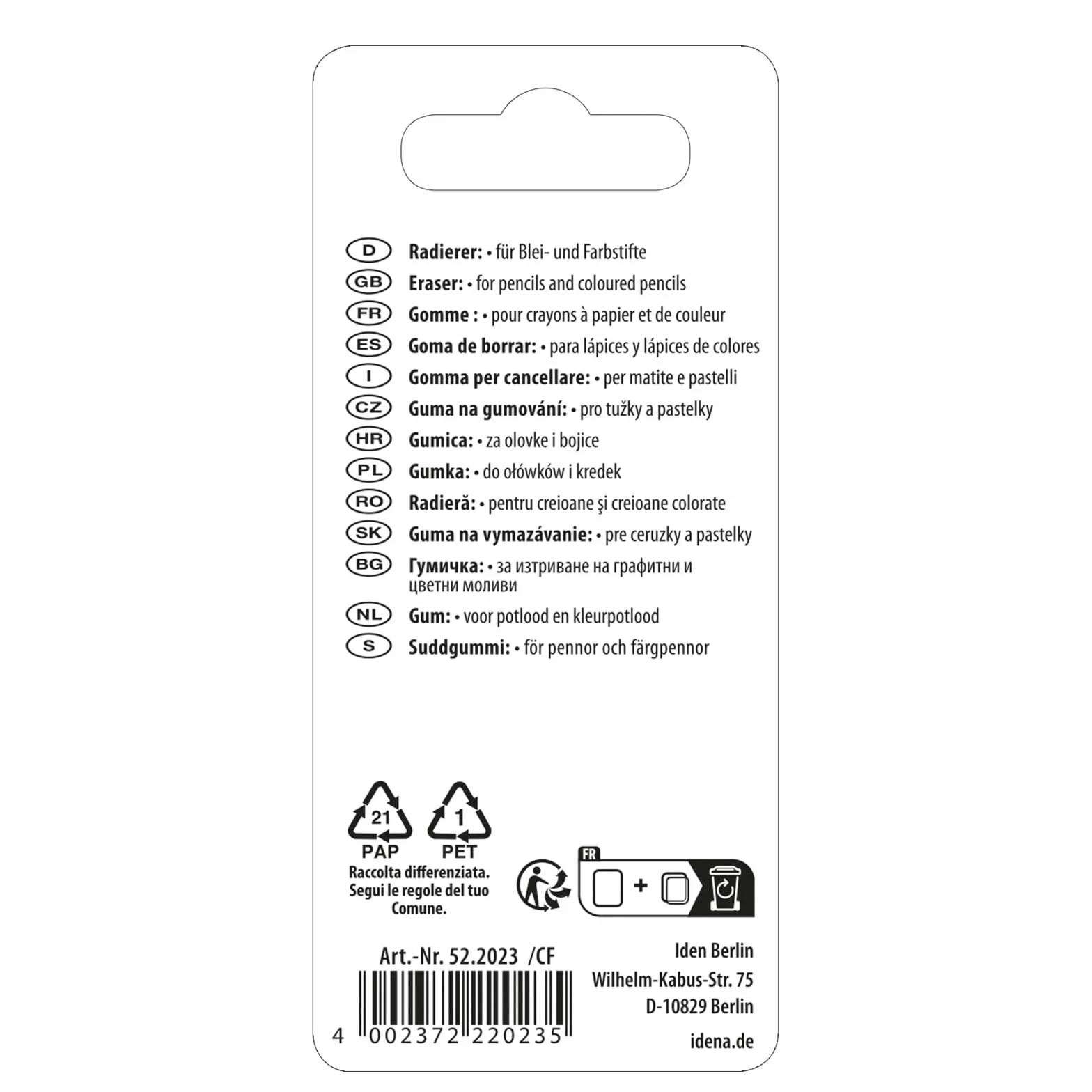 Idena 522023 - Gumka do ołówka i tuszu, 2 szt.