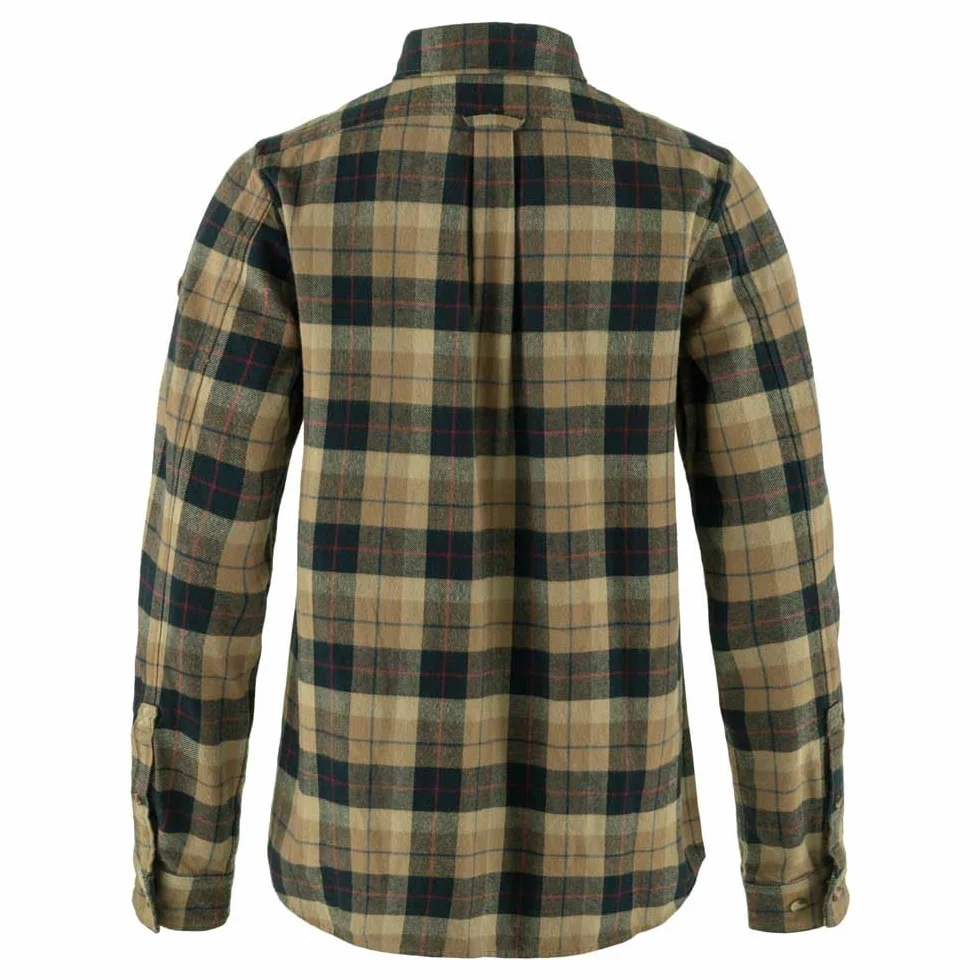 Fjällräven Värmland Heavy Flannel Shirt W - Koszula Flanelowa na Polowanie, 100% Bawełna, L, Ciemny Piasek - Ciemny Granatowy, L