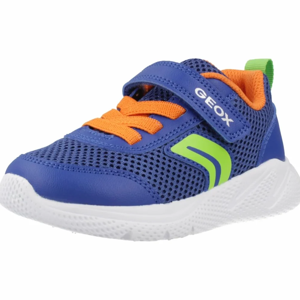 Geox B SPRINTYE Boy C Sneakers, Royal/Orange, 26 EU