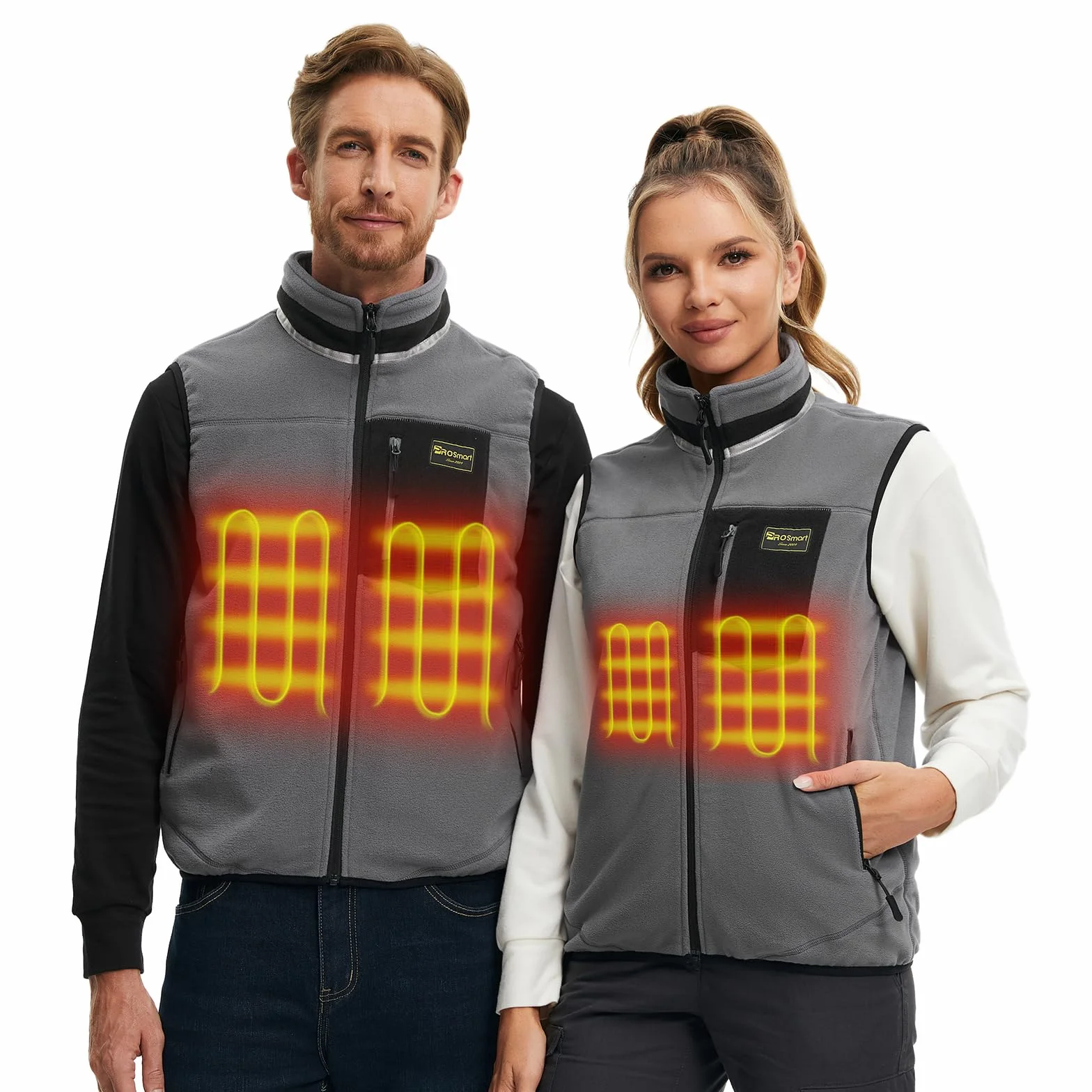PROSmart Podgrzewana kamizelka lekka polarowa podgrzewana kamizelka z baterią USB, Unisex