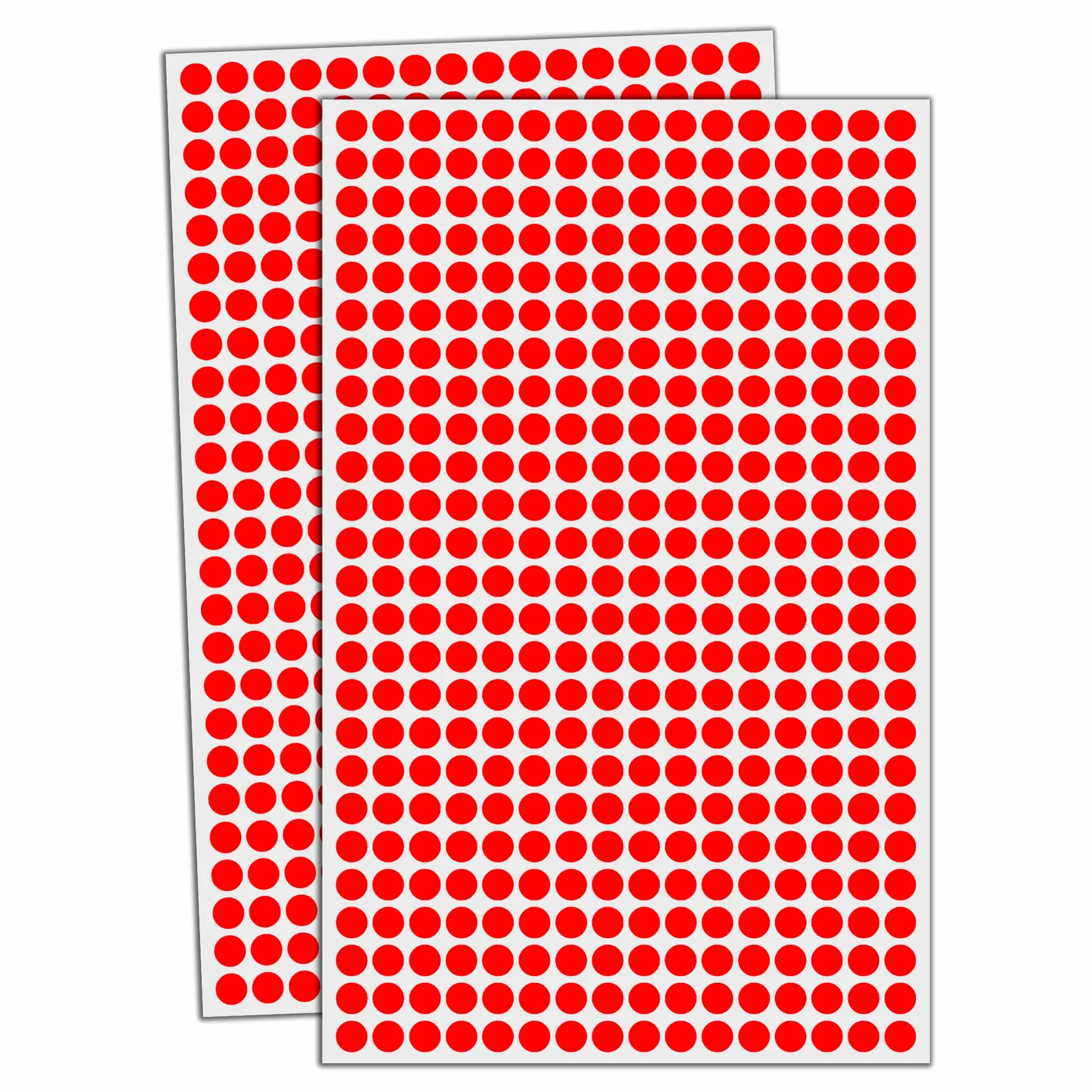 6000 Sztuk — Naklejki Samoprzylepne W Kolorowe Kropki O Średnicy 8 mm — Czerwone