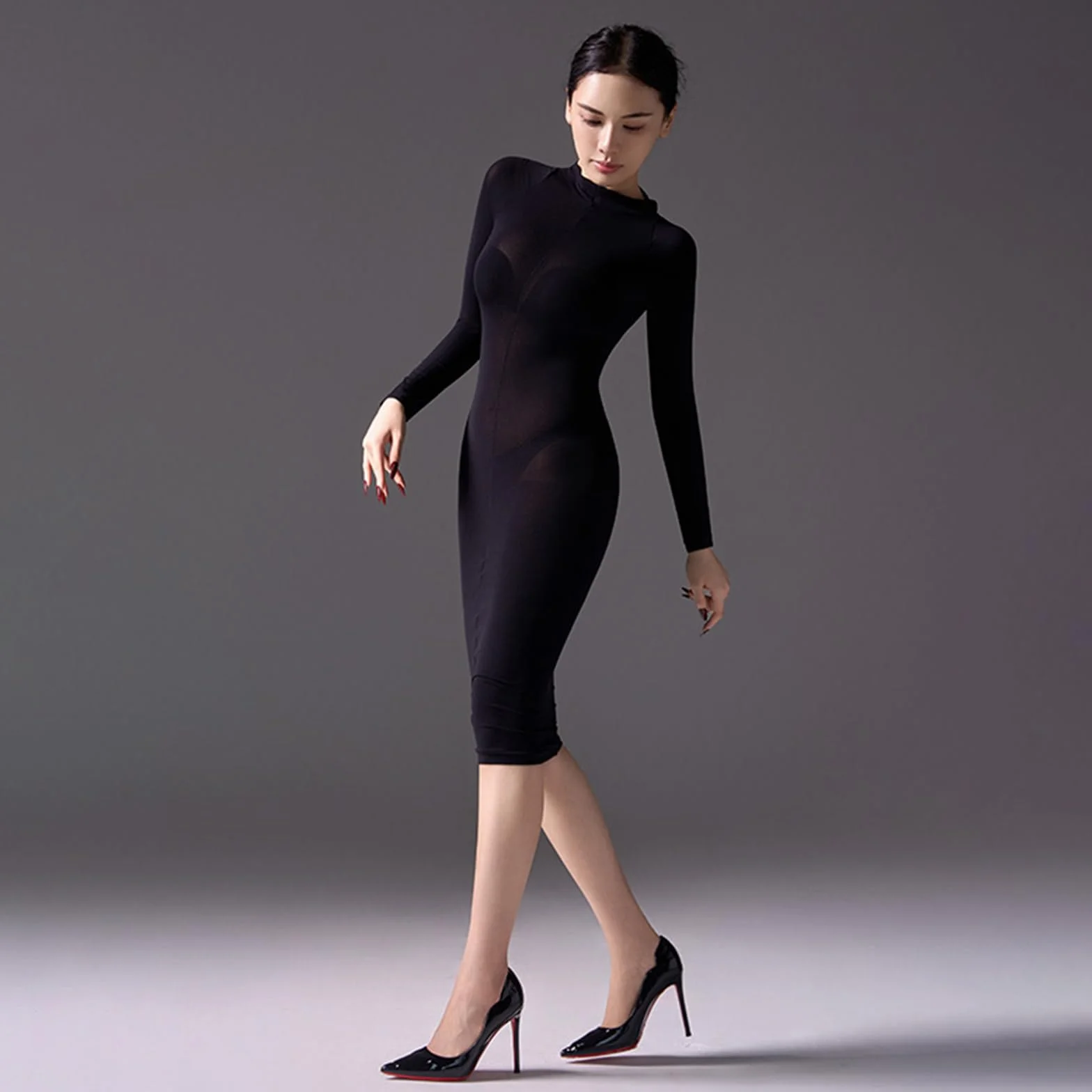 HTRUIYATY Bodystocking damskie przezroczyste rajstopy seksowna koszula nocna przezroczysta piżama bodycon sukienka bodystocking 120 Denier