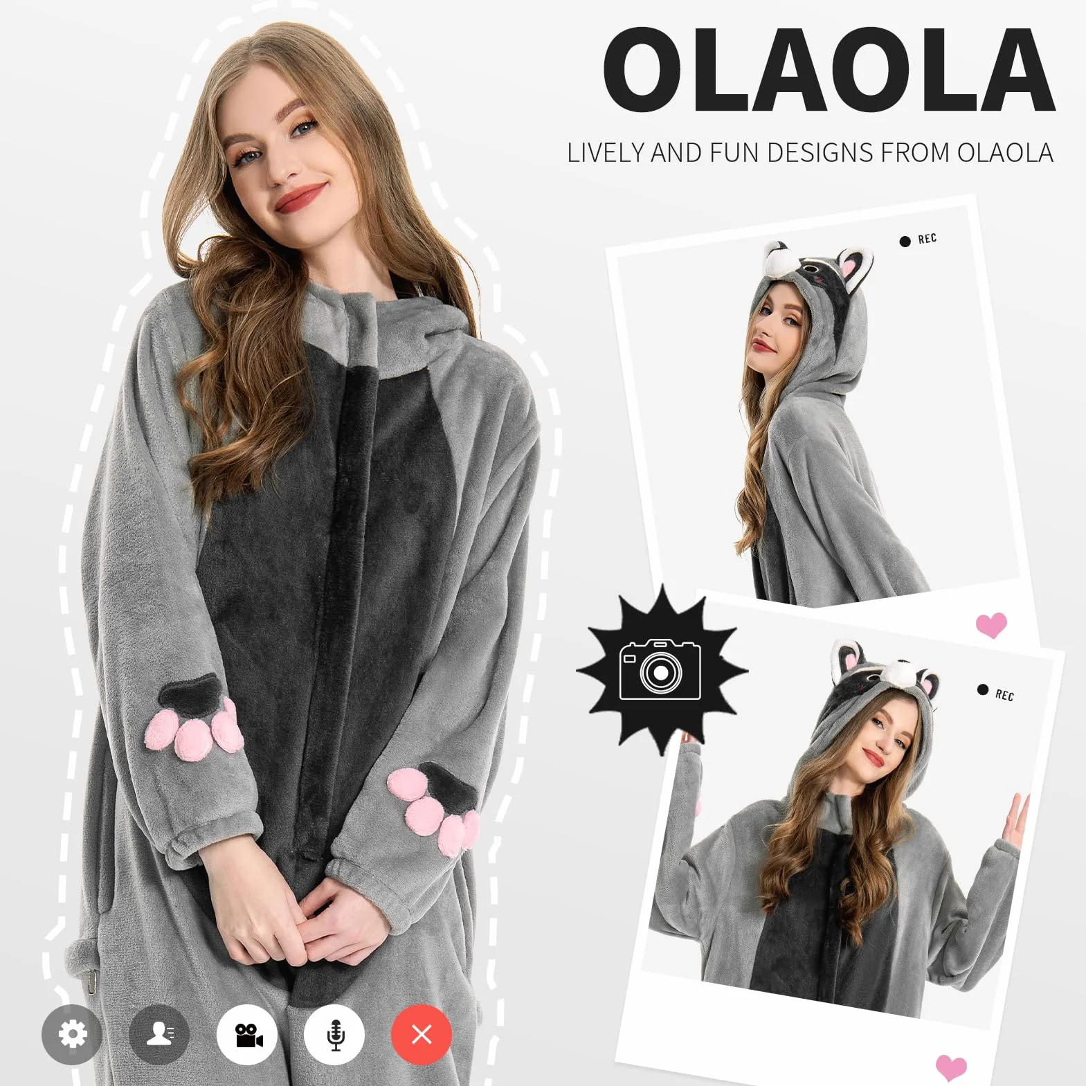 OLAOLA Onesies dla dorosłych, uniseks, nowość piżama, kostium na Halloween, miękka, wygodna odzież domowa, bielizna nocna, jednoczęściowa piżama, cosplay