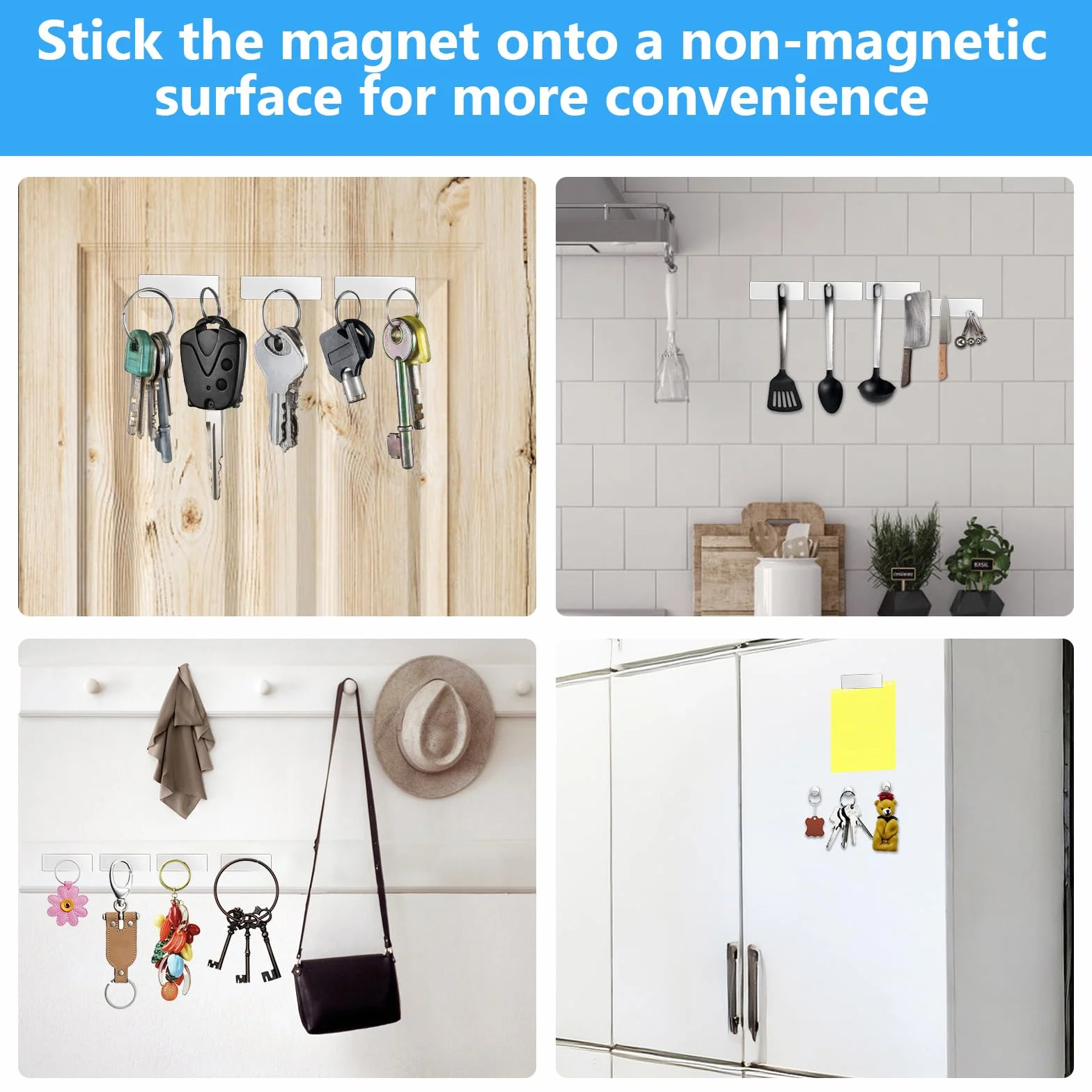 12 Sztuk Silnych MagnesóW Neodymowych, Samoprzylepne PłAskie PłYtki Magnetyczne 40x10x1 Mm, Silny Magnes Ziem Rzadkich Do BiałEj Tablicy, LodóWki, RęKodziełA, Domu I Biura