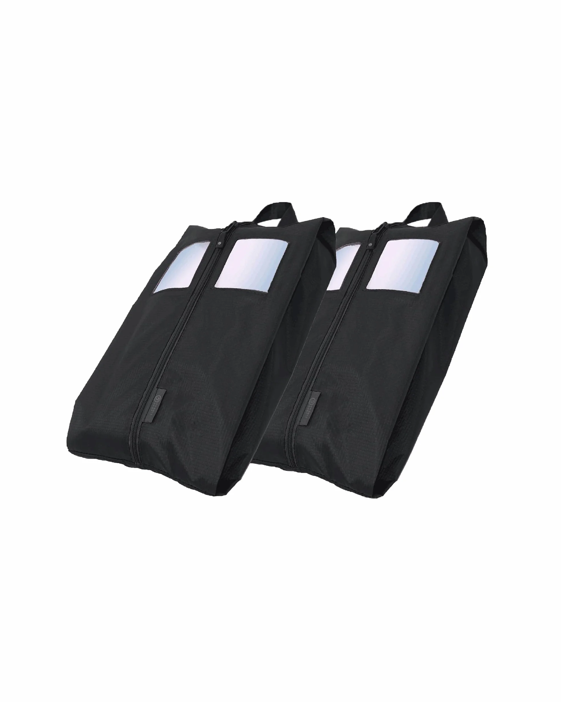 TRAVEL DUDE Zestaw kostek do pakowania z kompresją z butelek plastikowych z recyklingu, lekkie kostki do pakowania, zestaw toreb i organizer do bagażu, torby na ubrania (Czarny, Zestaw worków na buty)