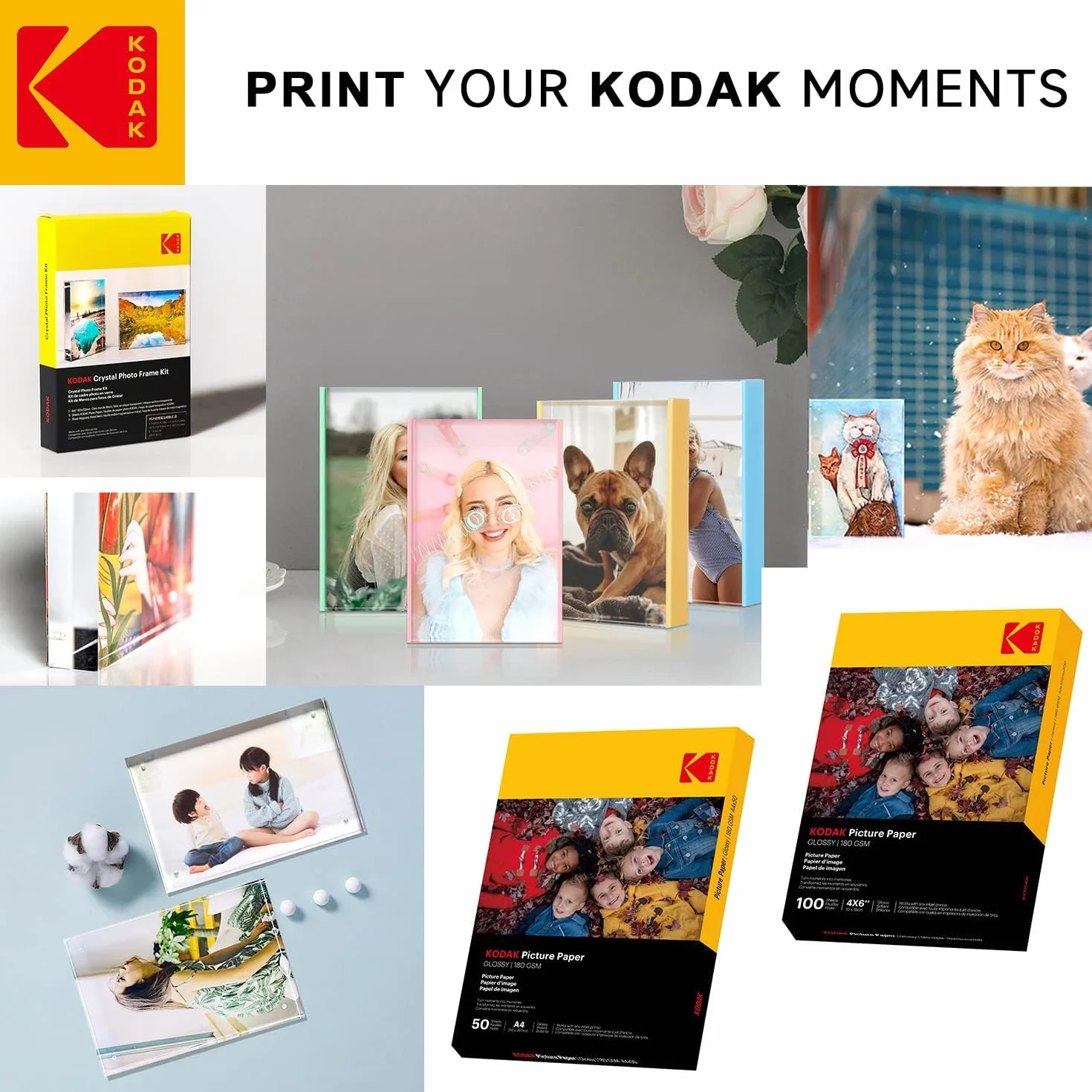 KODAK 9891175-20 arkuszy papieru fotograficznego 280g/m², błyszczący, format 13x18 cm, druk atramentowy