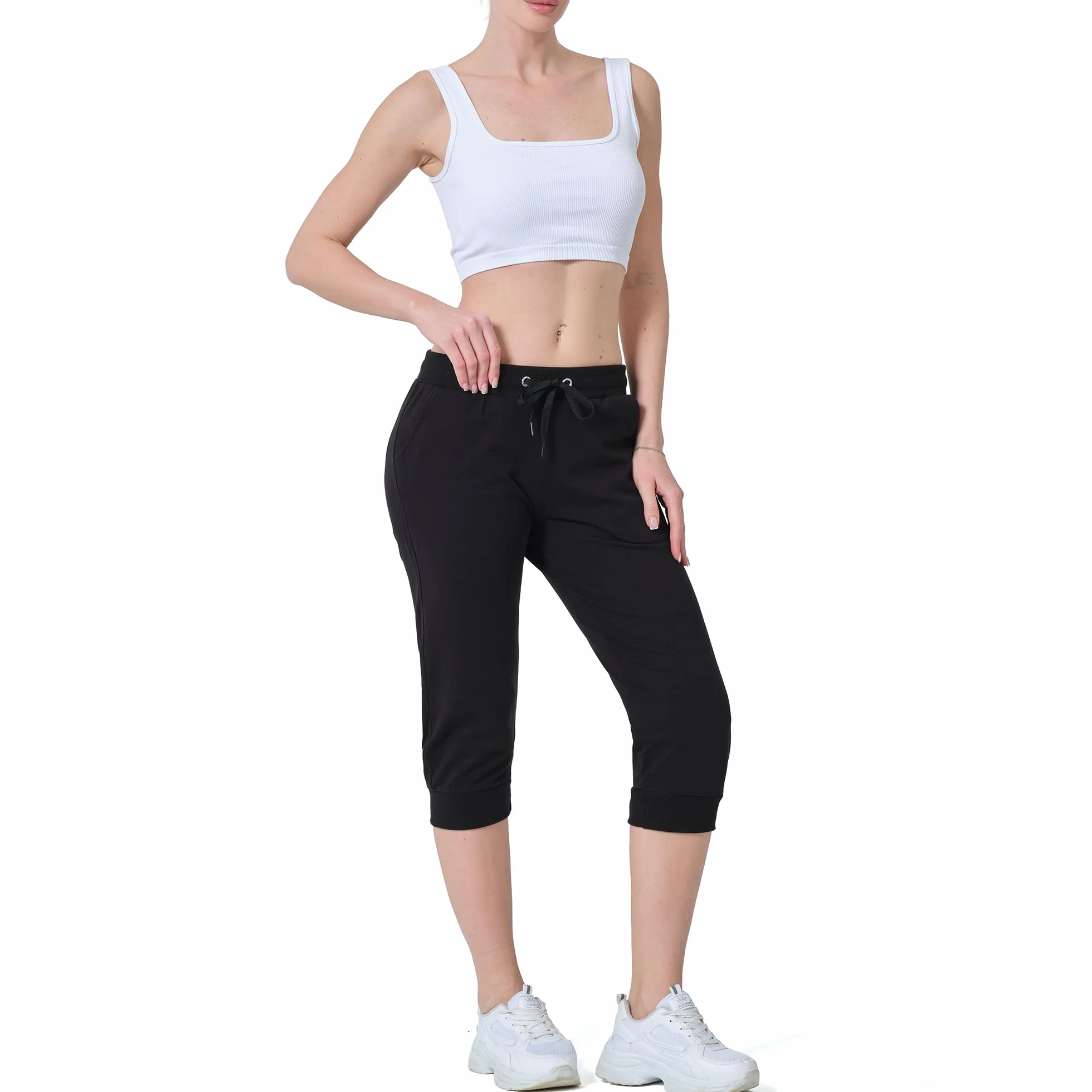 Smith & Solo spodnie do biegania – sportowe z bawełny, slim fit, rekreacyjne długie, wysoka talia – nowoczesne spodnie fitness