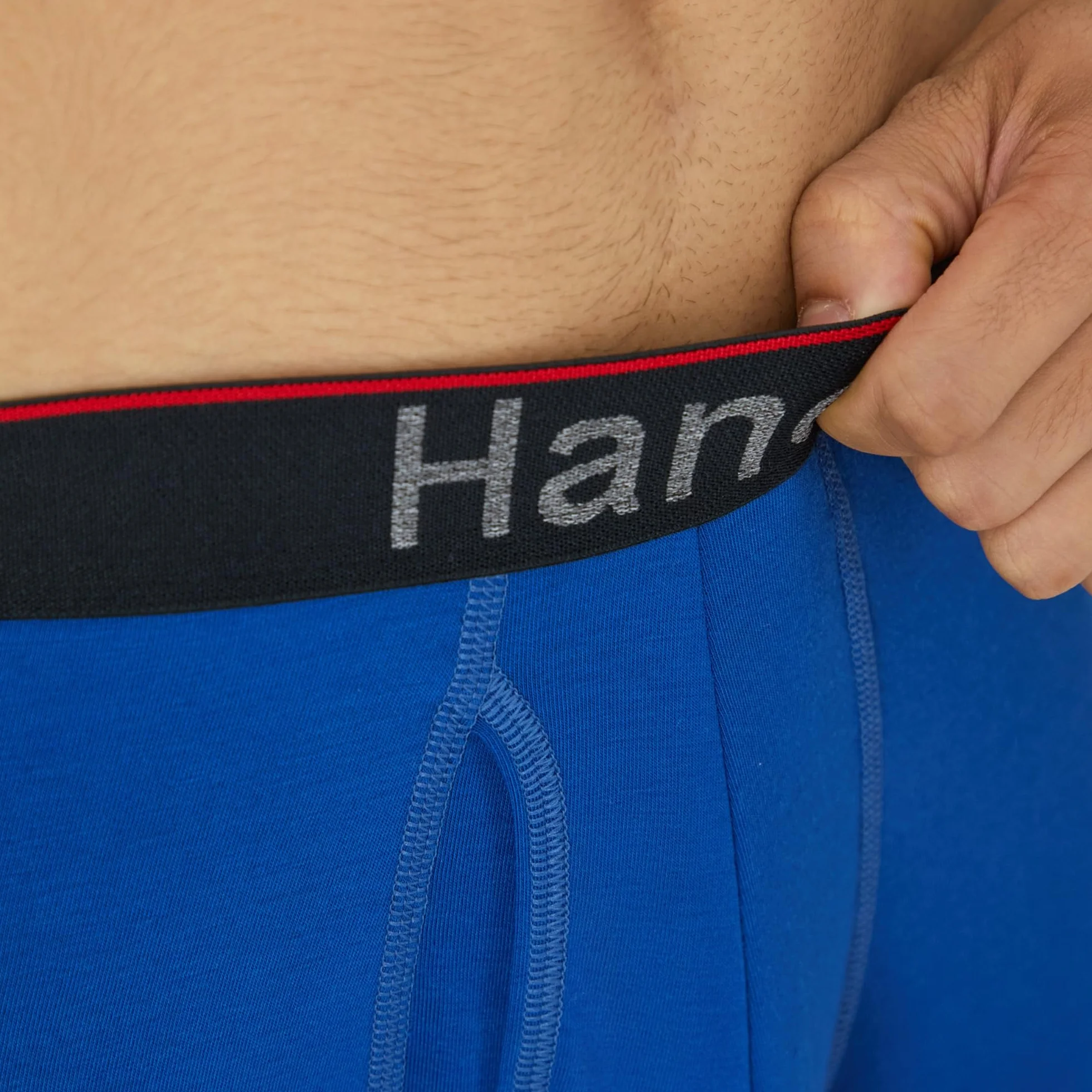 Hanes Moisture-Wicking Anti-Chafing Men's Boxer Briefs, 3-Pack - Black/Blue/Olive, Medium