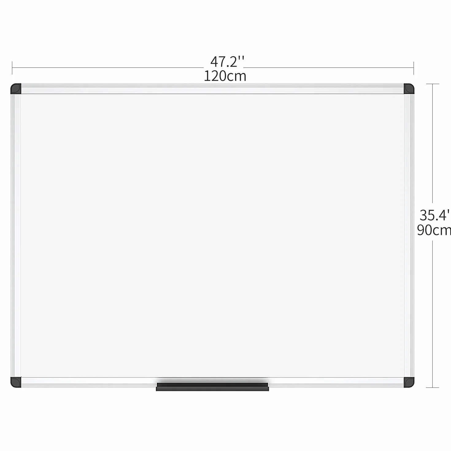 VIZ-PRO Tablica suchościeralna – z aluminiową ramą, magnetyczna – 120 x 90 cm